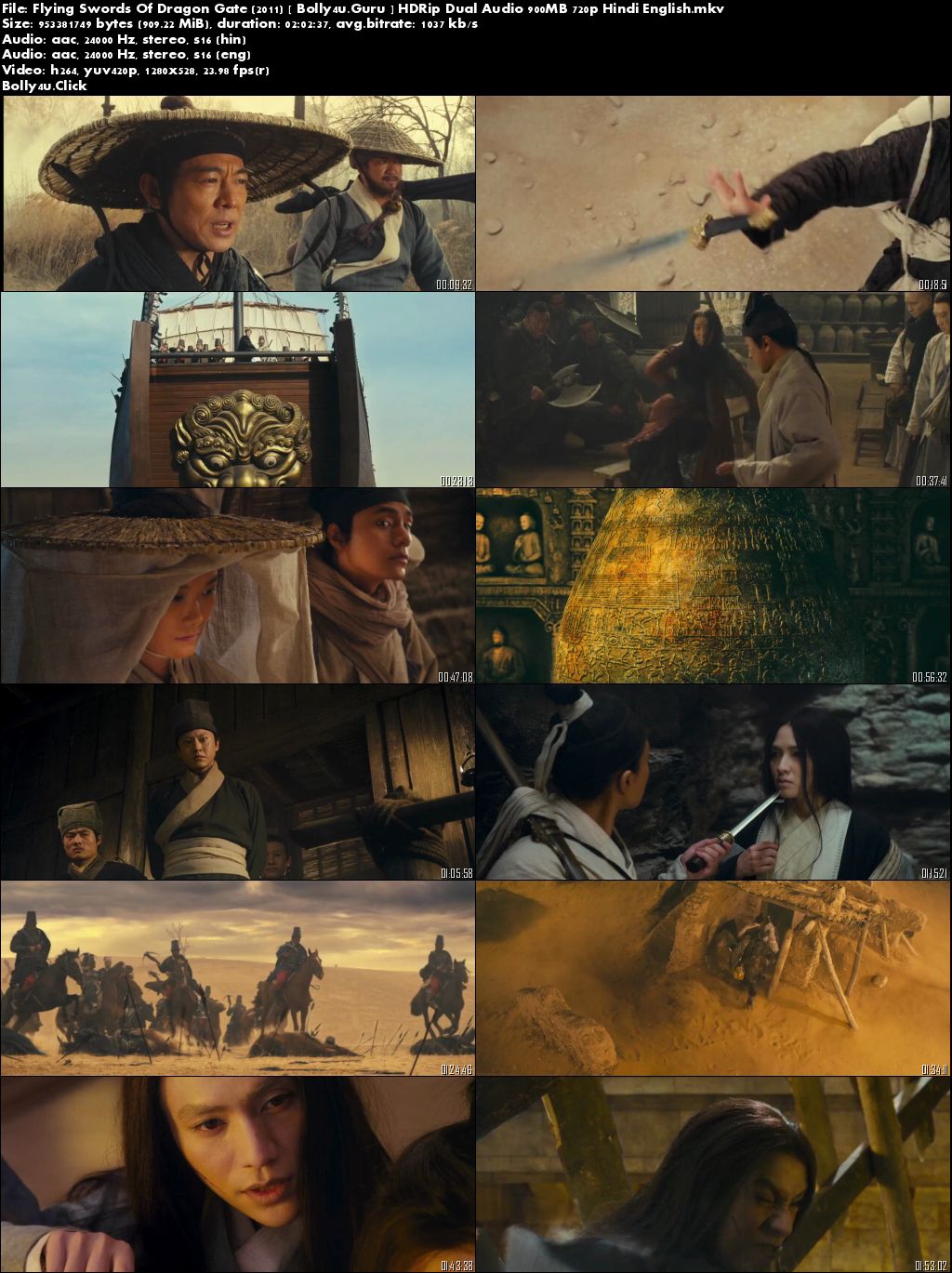 Flying Swords Of Dragon Gate 2011 HDRip 720p Hindi Dual Audio 900Mb Download