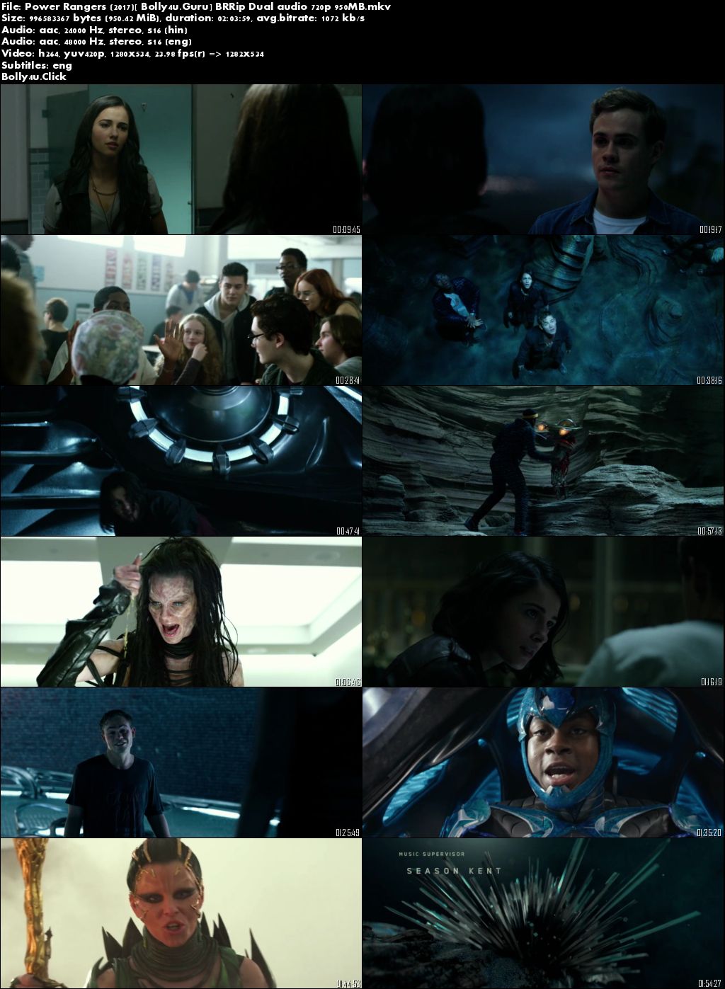 Power Rangers 2017 BRRip 400Mb Hindi Dual Audio 480p Download