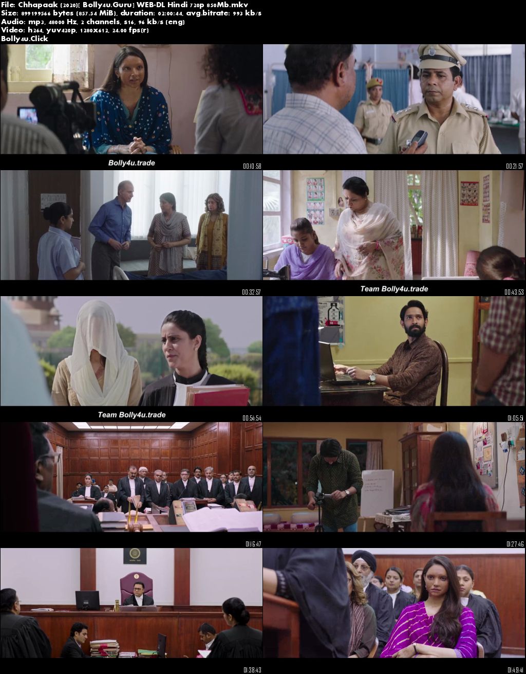 Chhapaak 2020 WEB-DL 850MB Full Hindi Movie Download 720p