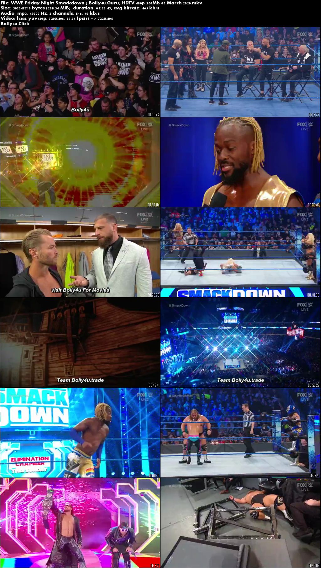WWE Friday Night Smackdown HDTV 480p 300Mb 06 March 2020 Download