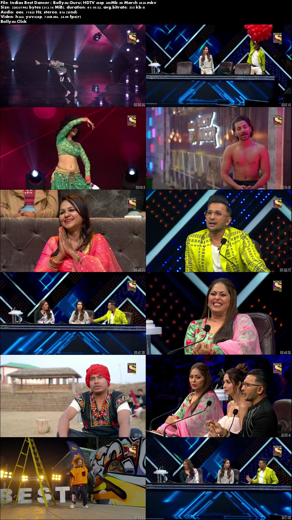 Indias Best Dancer HDTV 480p 300Mb 08 March 2020 Download