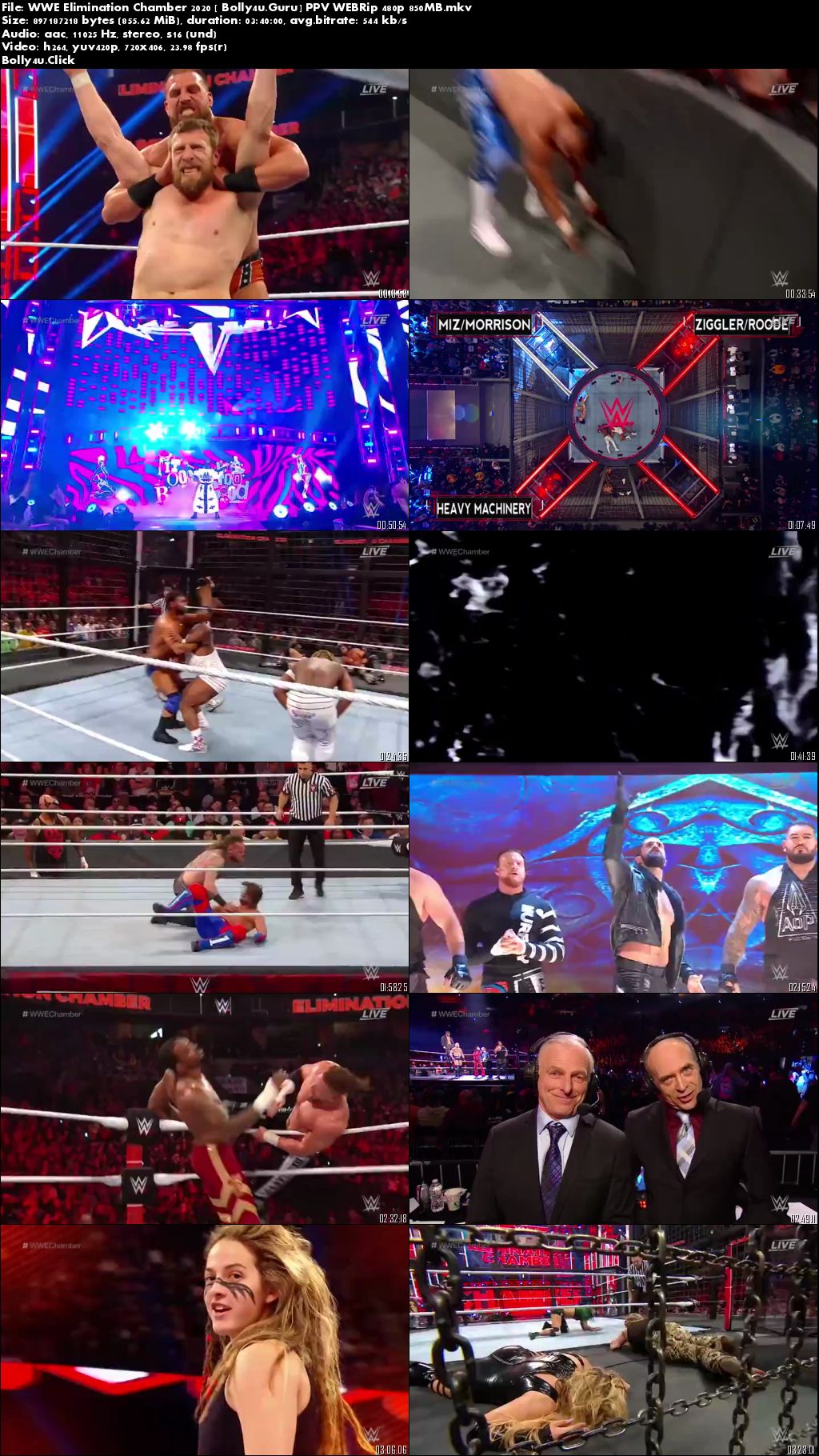 WWE Elimination Chamber 2020 PPV WEBRip 850MB 480p Download