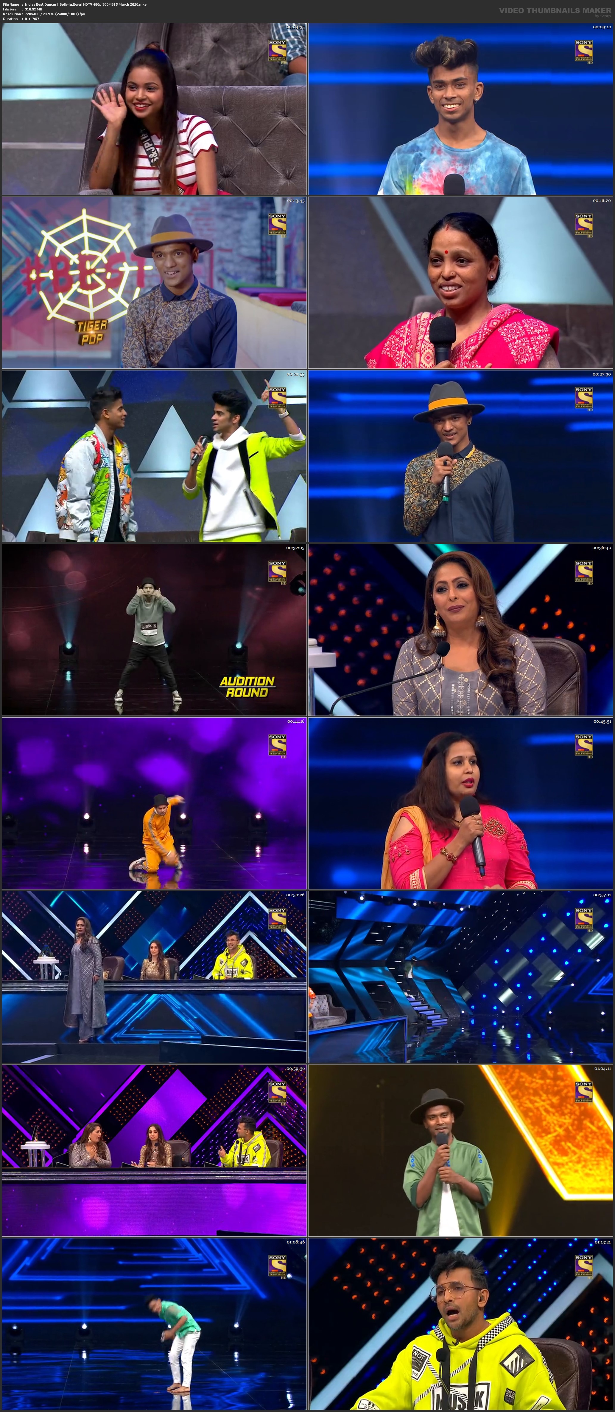 Indias Best Dancer HDTV 480p 300MB 15 March 2020 Download