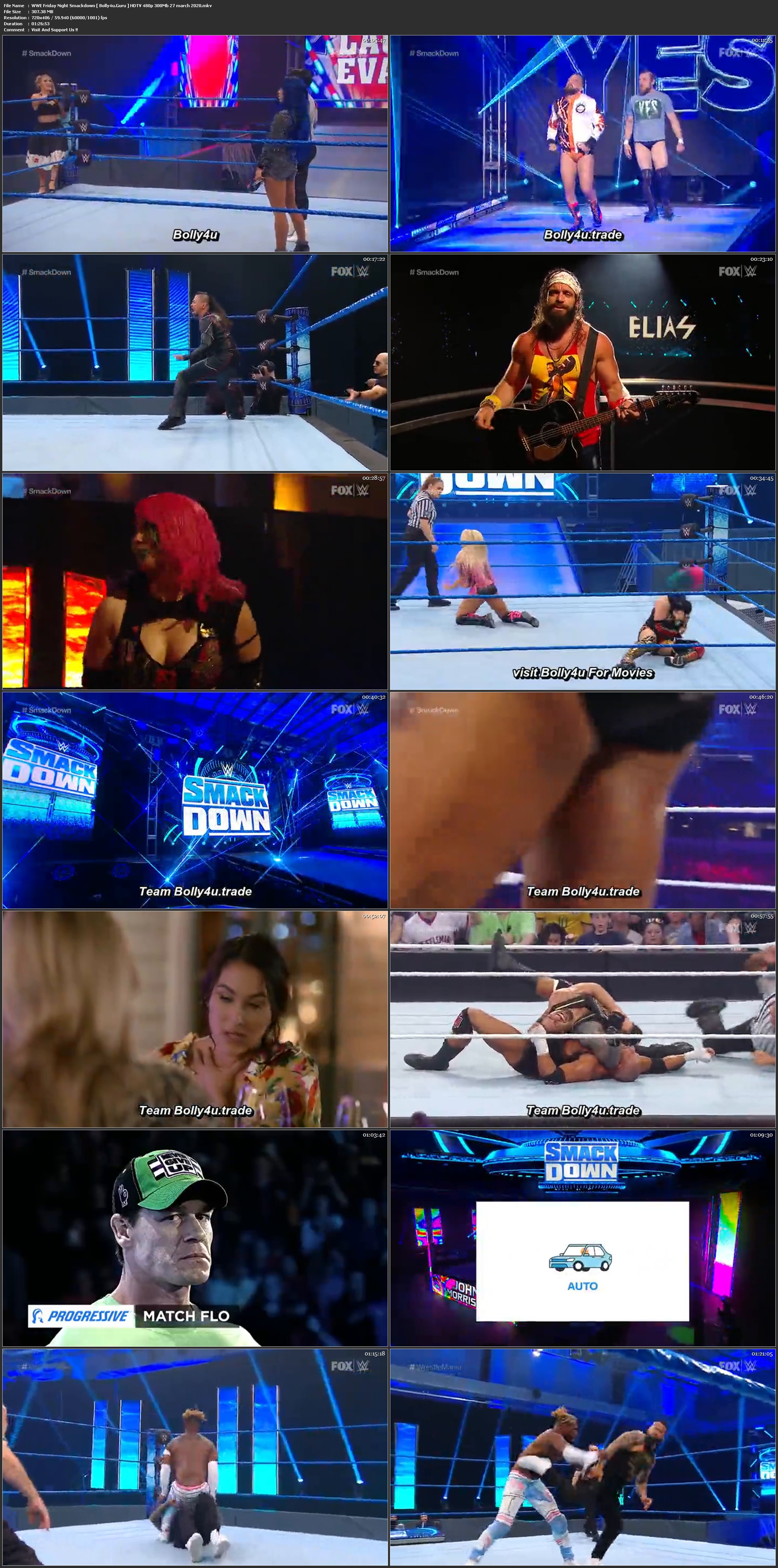 WWE Friday Night Smackdown HDTV 480p 300Mb 27 March 2020 Download