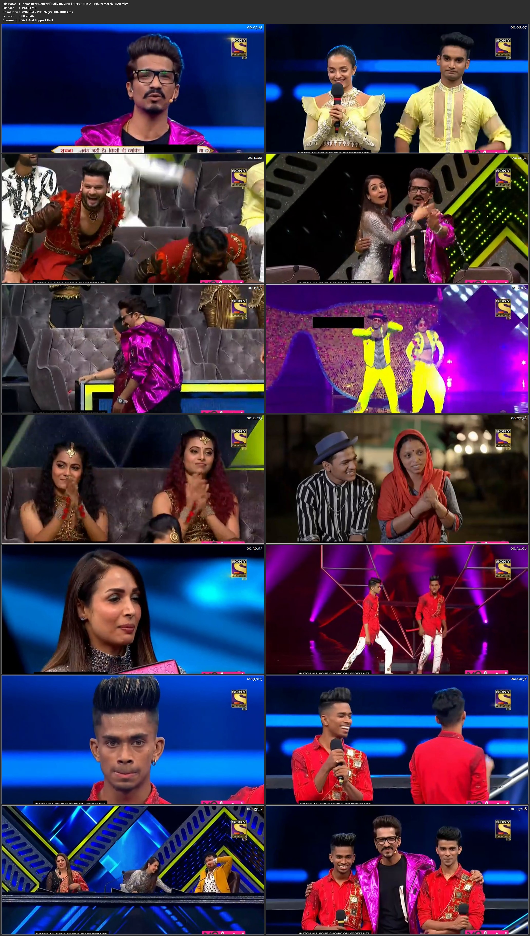 Indias Best Dancer HDTV 480p 200Mb 29 March 2020 Download
