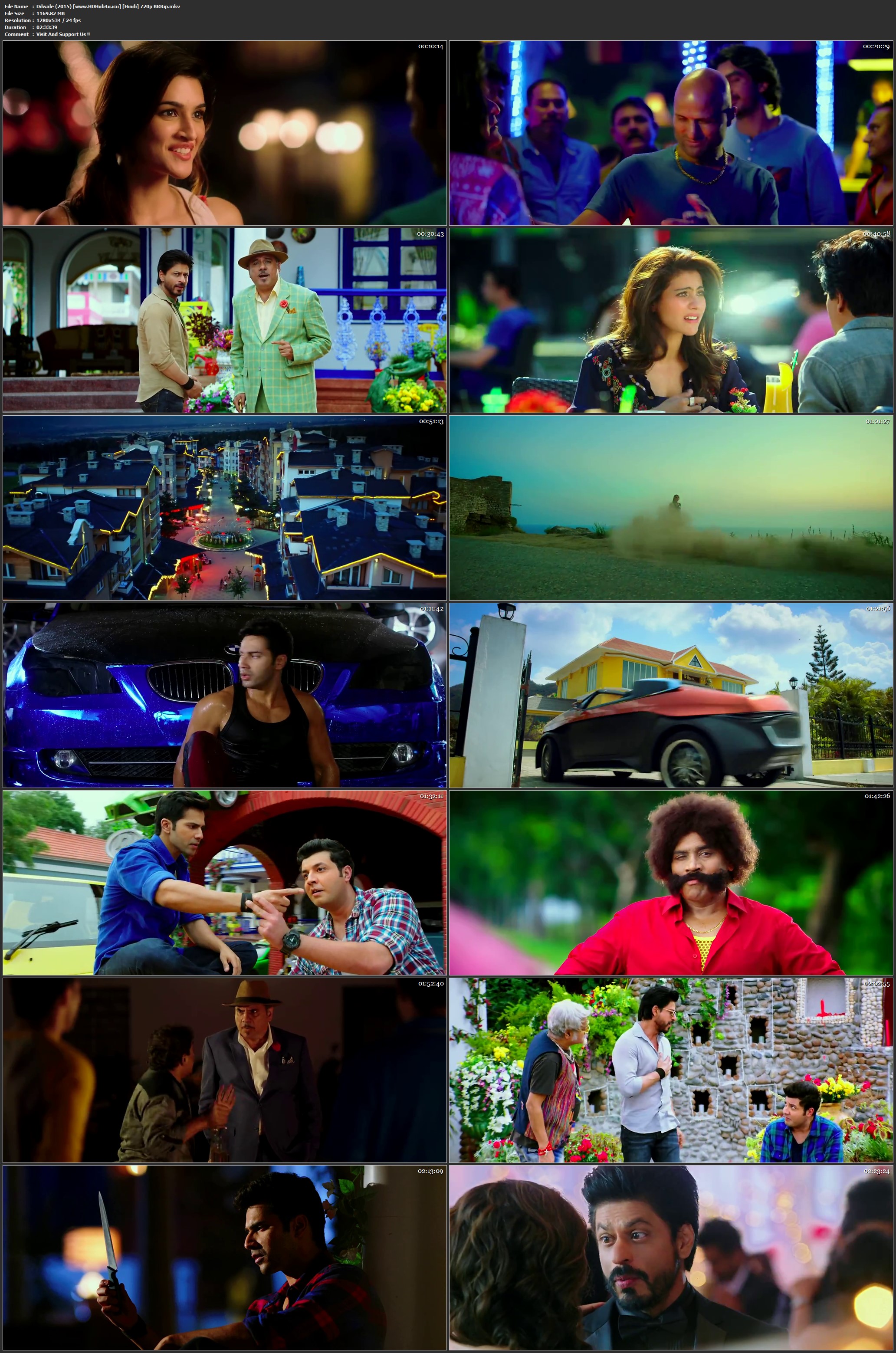 Dilwale 2015 Hindi Movie 720p BRRip 1.1GB HDHub4u