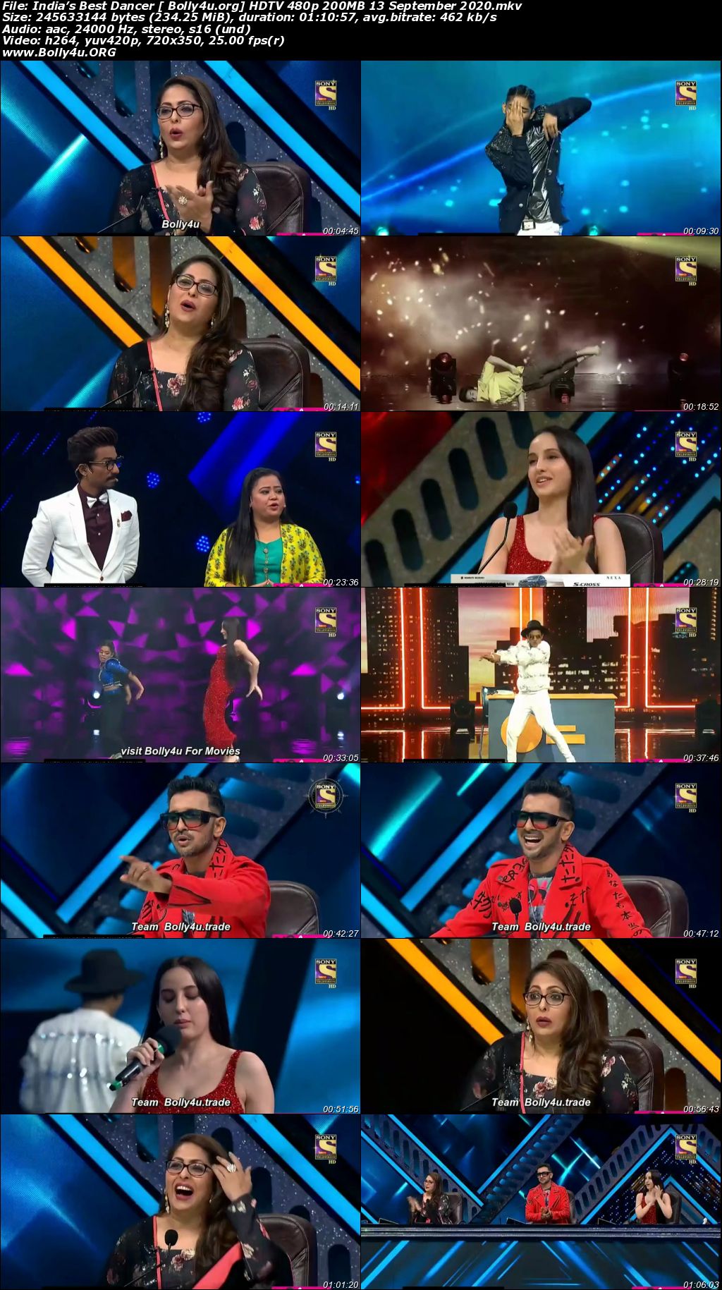 Indias Best Dancer HDTV 480p 200MB 13 September 2020 Download