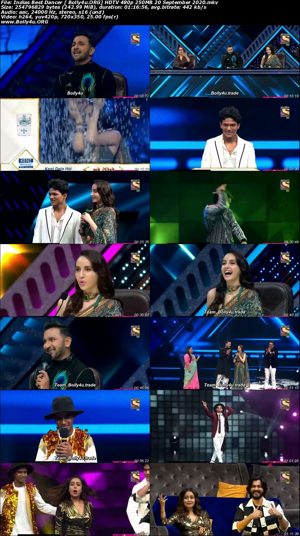 Indias Best Dancer HDTV 480p 250MB 20 September 2020 Download