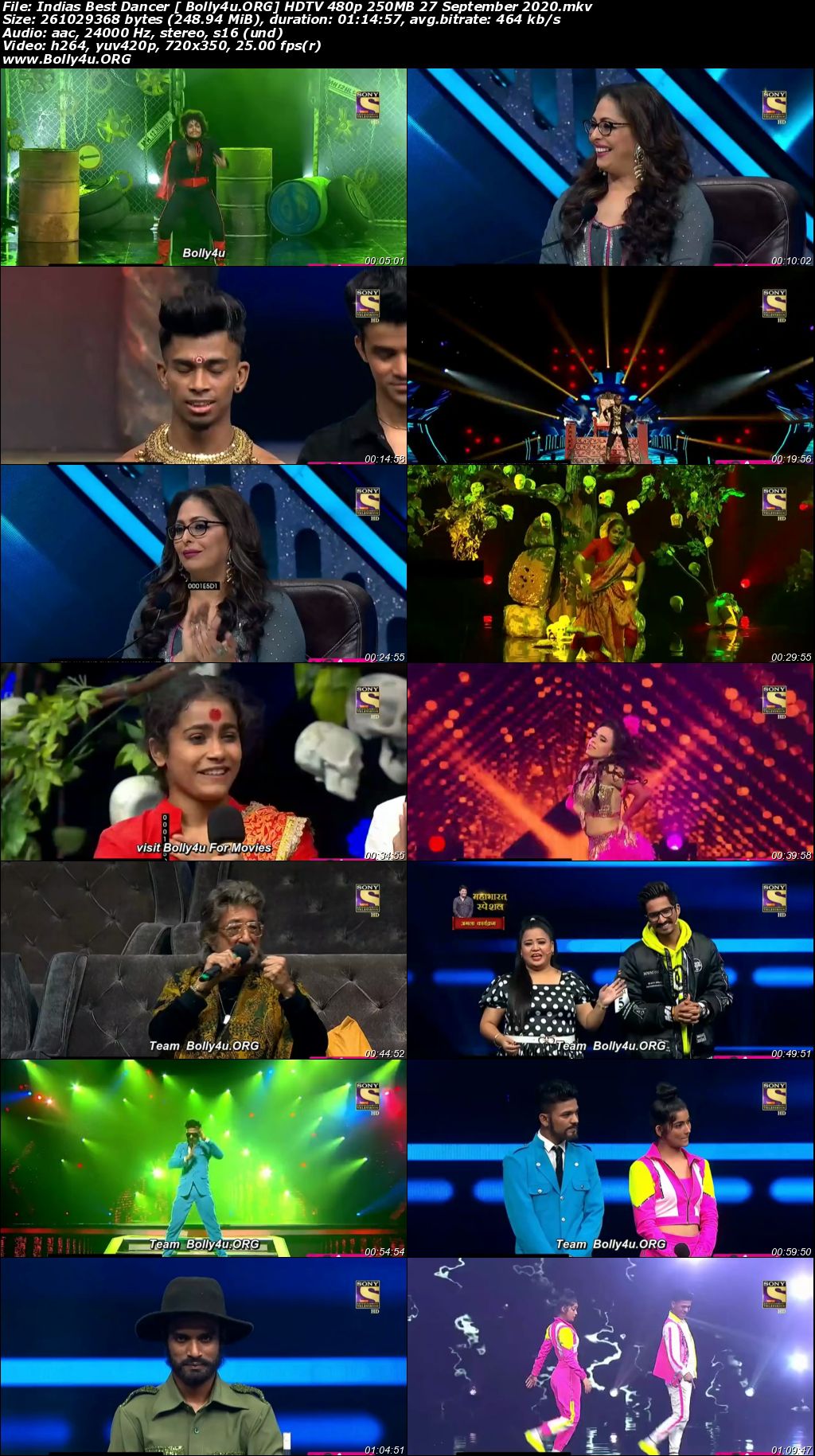 Indias Best Dancer HDTV 480p 250MB 27 September 2020 download