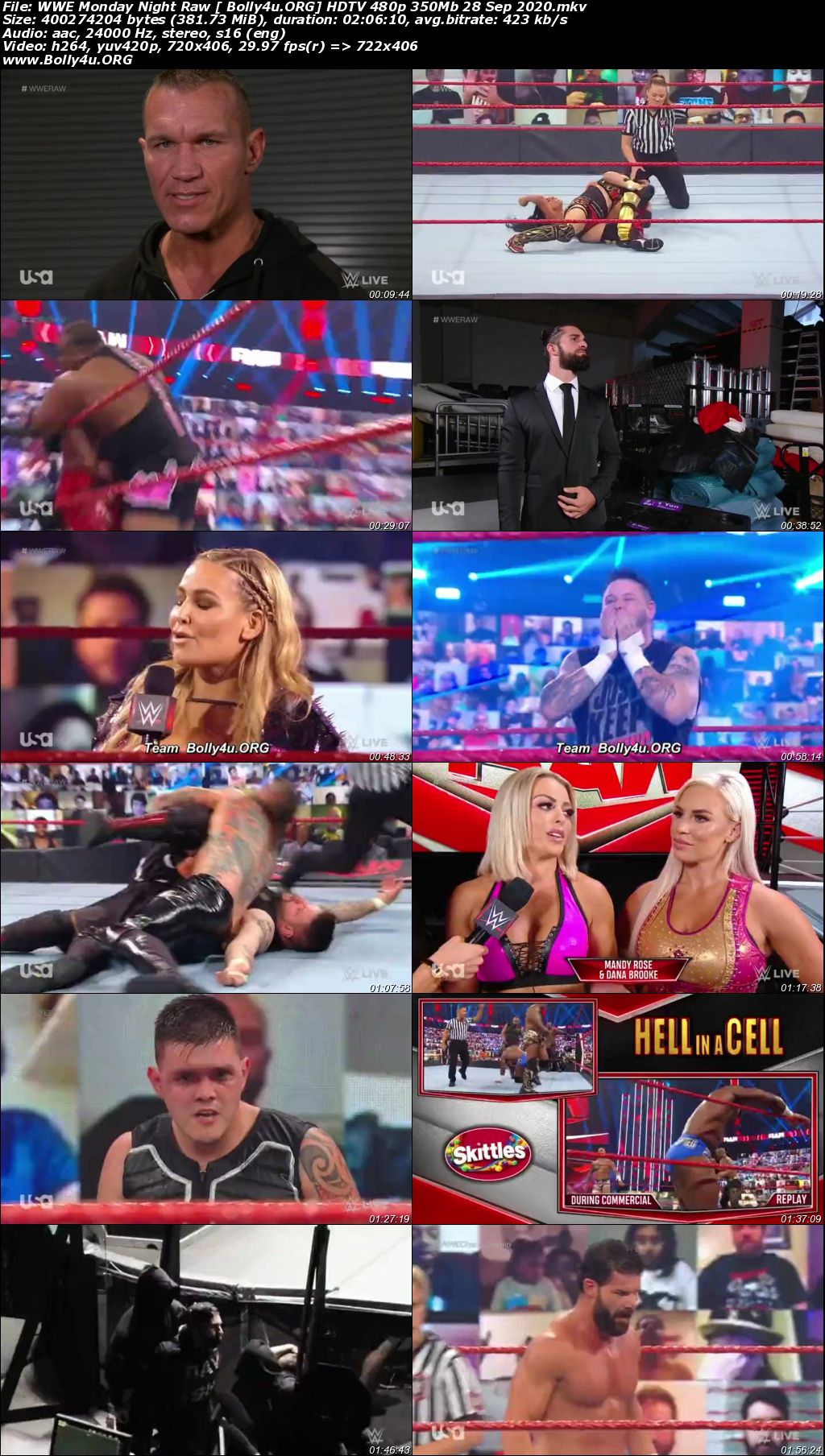 WWE Monday Night Raw HDTV 480p 350Mb 28 September 2020 Download