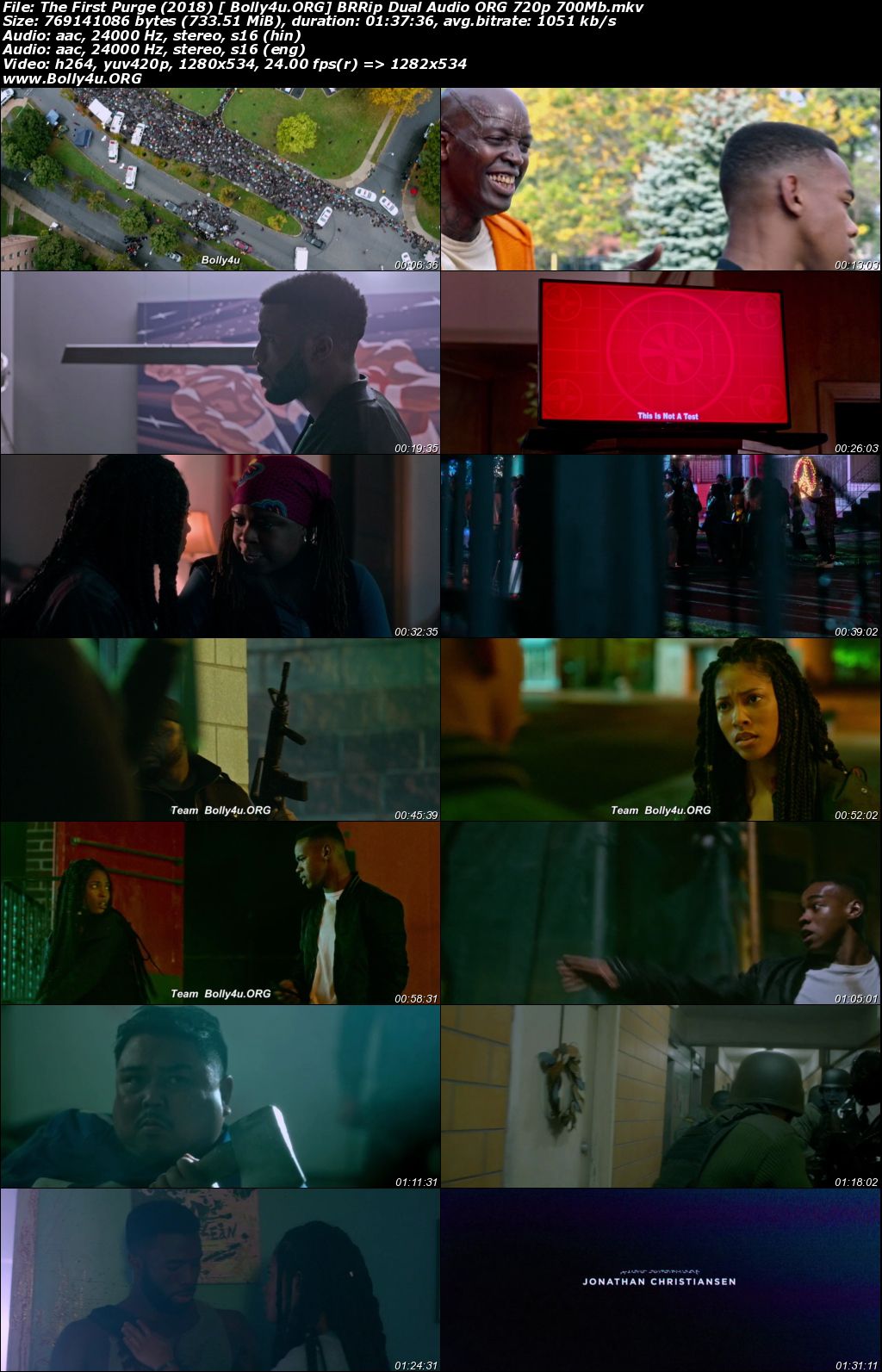 The First Purge 2018 BRRip 700MB Hindi Dual Audio ORG 720p Download