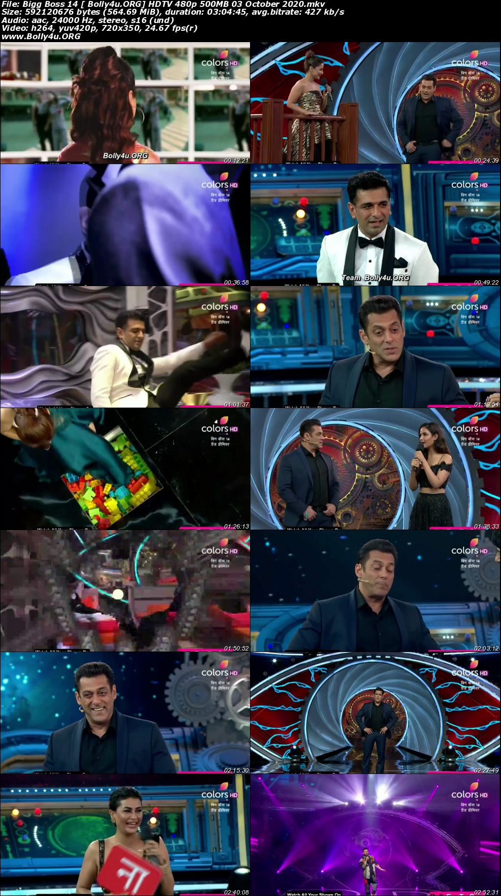 Bigg Boss 14 HDTV 480p 500MB 03 October 2020 Download