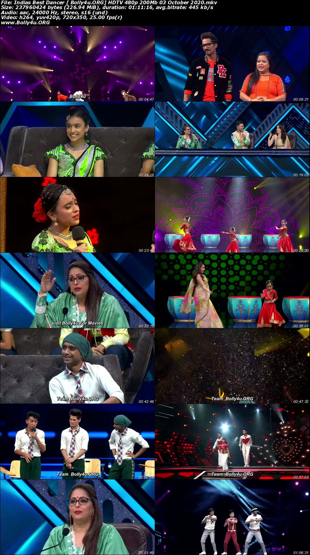 Indias Best Dancer HDTV 480p 200Mb 03 October 2020 Download