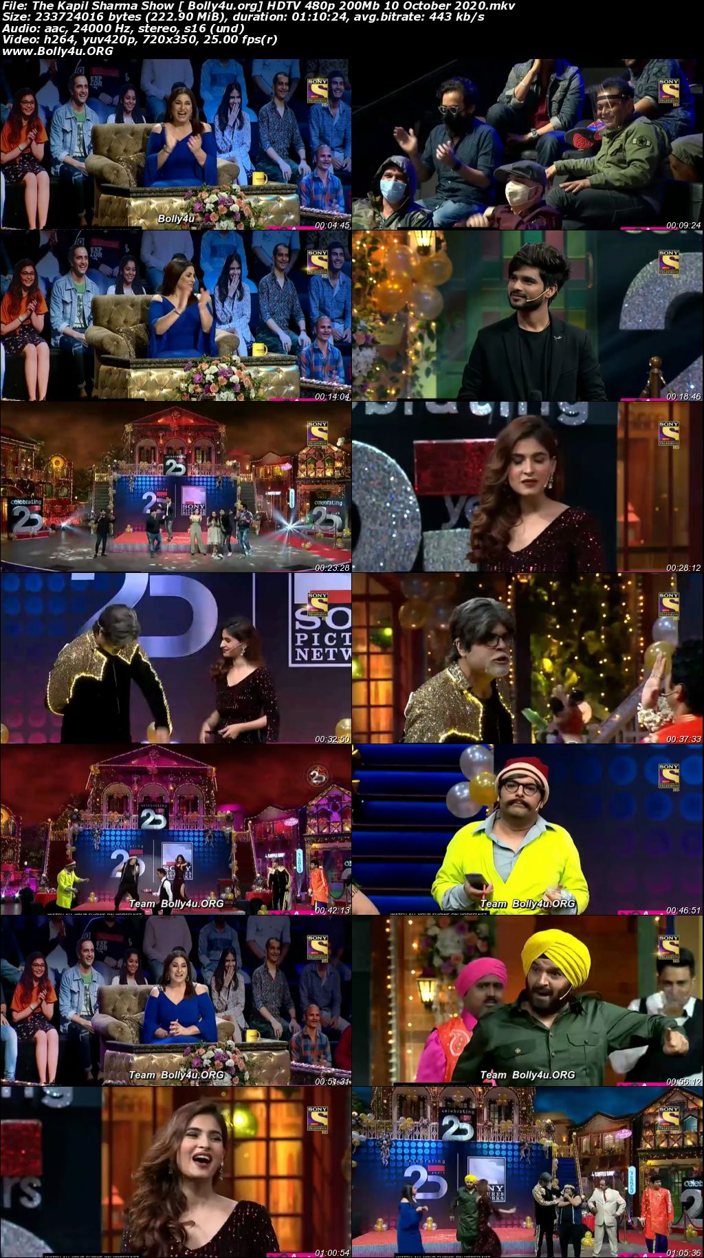 The Kapil Sharma Show HDTV 480p 200Mb 10 October 2020 Download