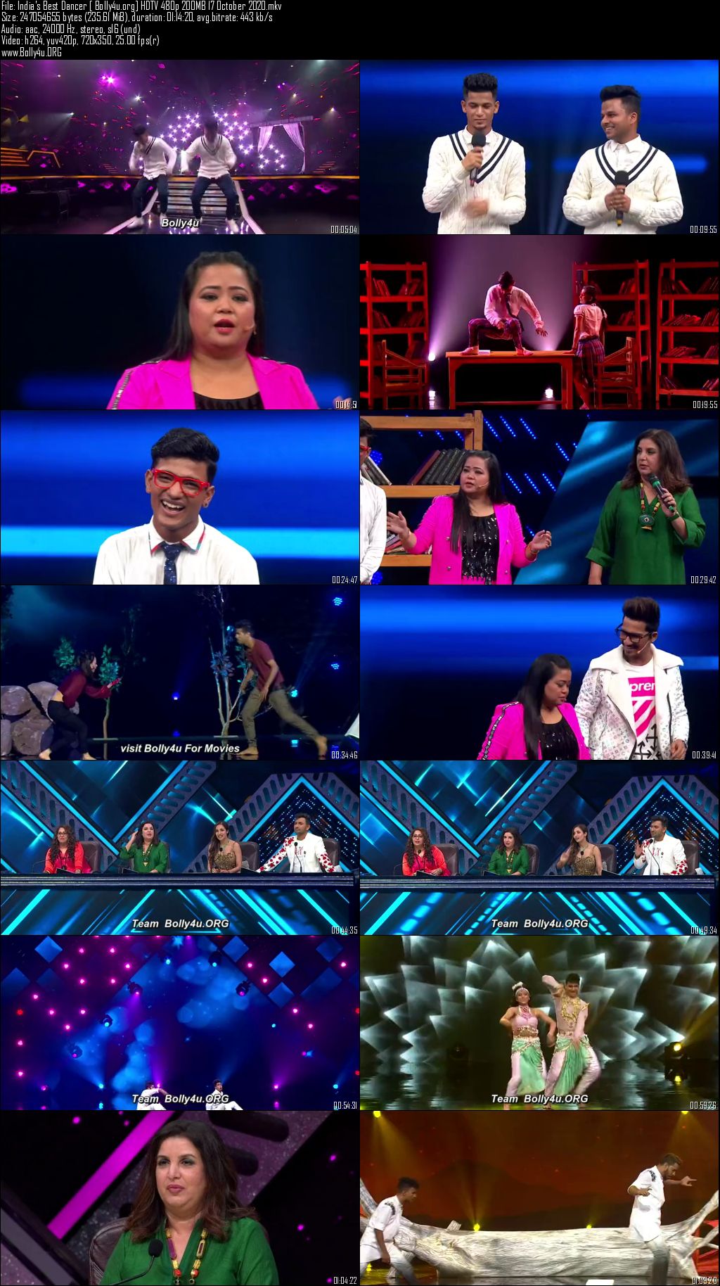 Indias Best Dancer HDTV 480p 200MB 17 October 2020 Download