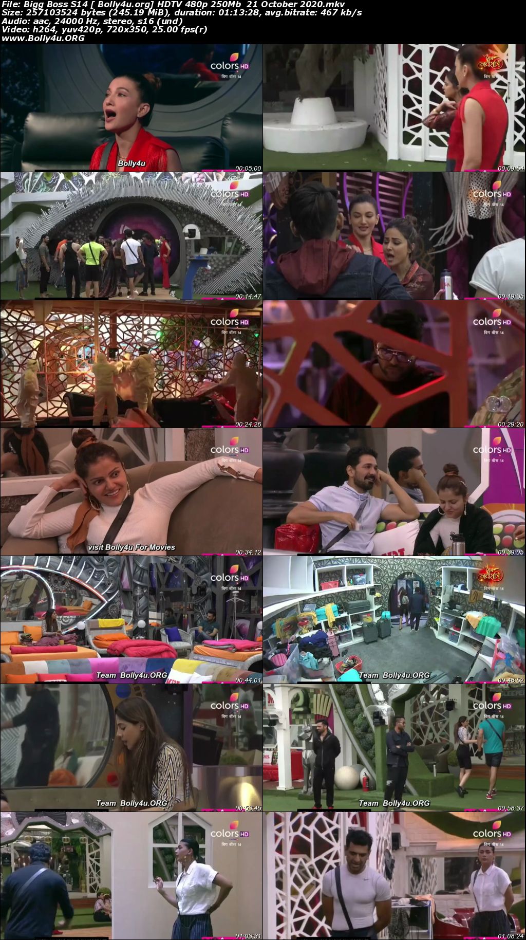 Bigg Boss S14 HDTV 480p 250Mb 21 October 2020 Download