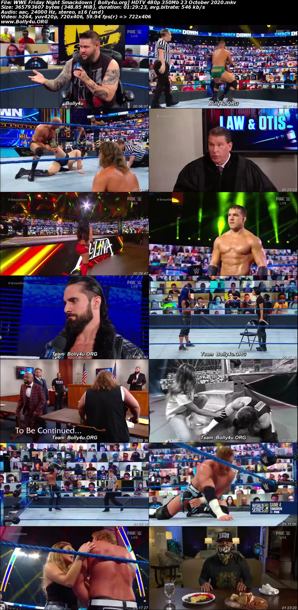 WWE Friday Night Smackdown HDTV 480p 350Mb 23 October 2020 Download