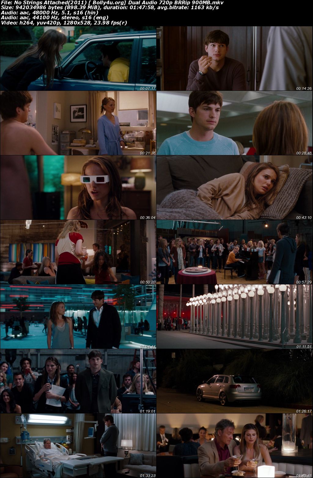 No Strings Attached 2011 BRRip 900MB Hindi Dual Audio 720p Download