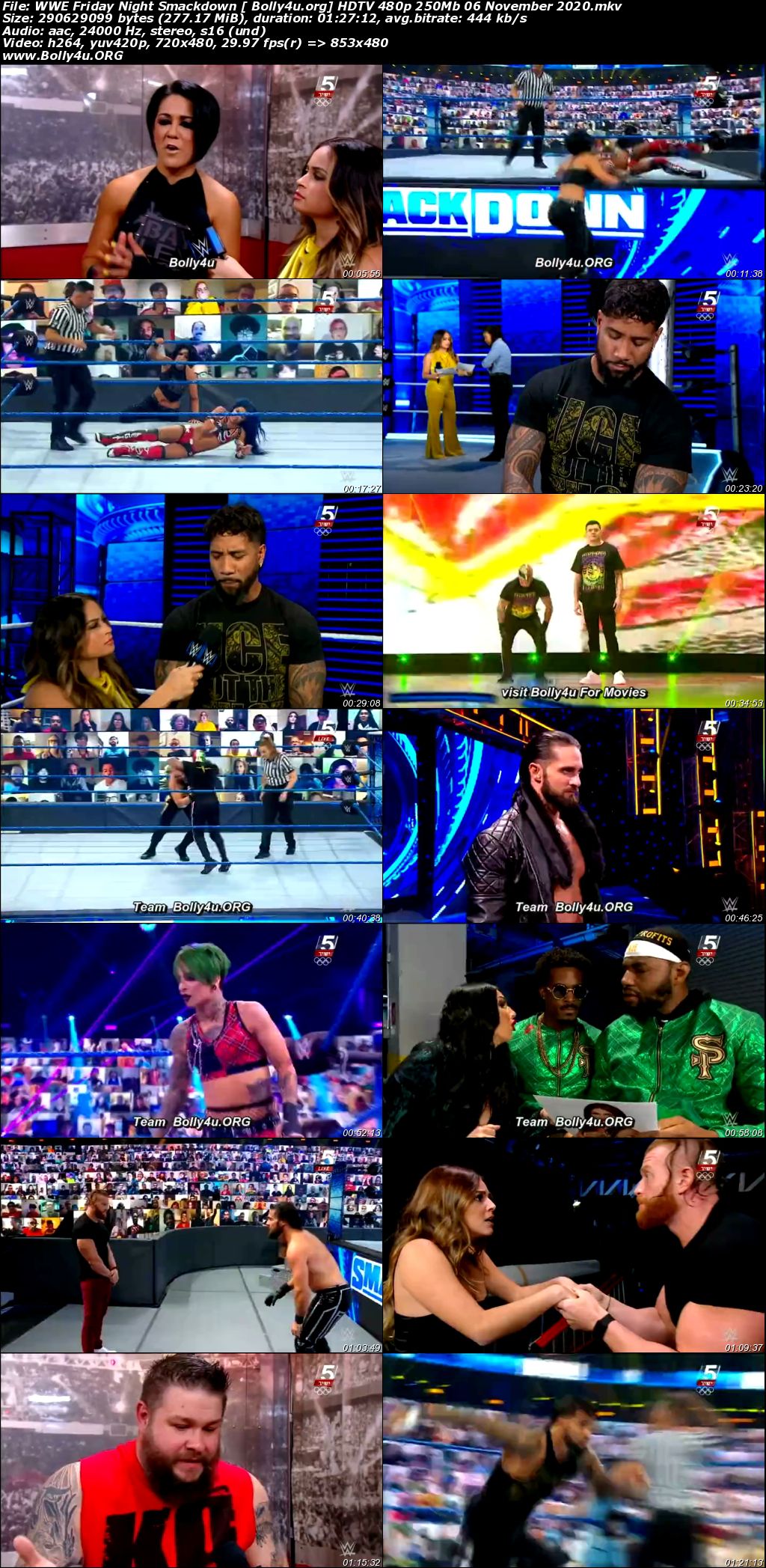 WWE Friday Night Smackdown HDTV 480p 250Mb 06 November 2020 Download