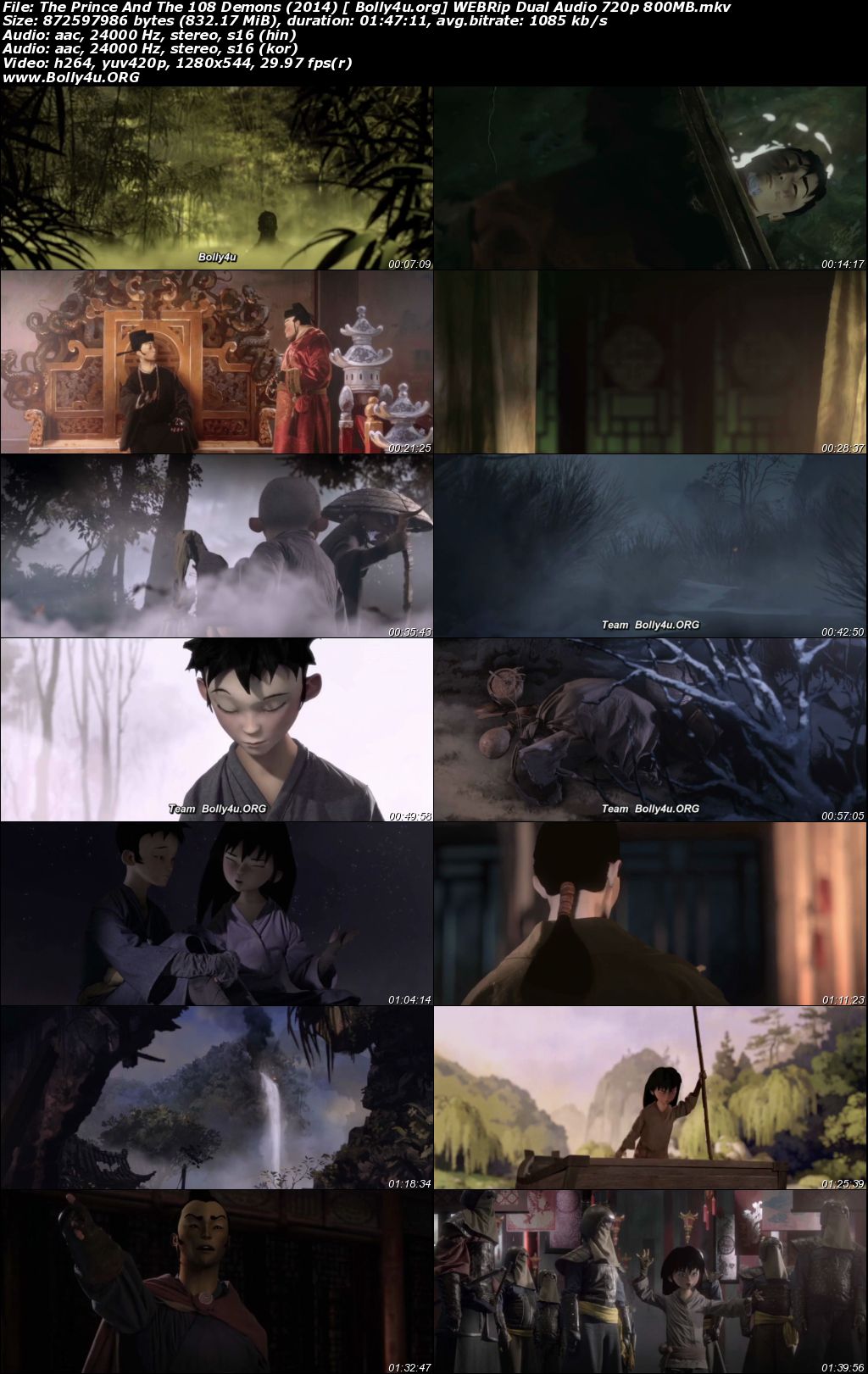 The Prince And The 108 Demons 2014 WEBRip 300Mb Hindi Dual Audio 480p Download