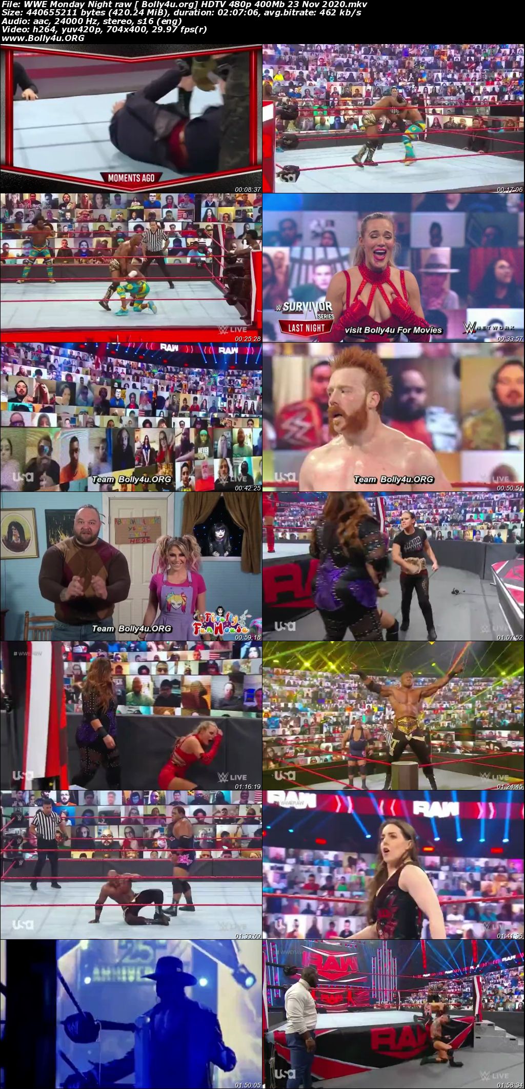 WWE Monday Night Raw HDTV 480p 400Mb 23 Nov 2020 Download