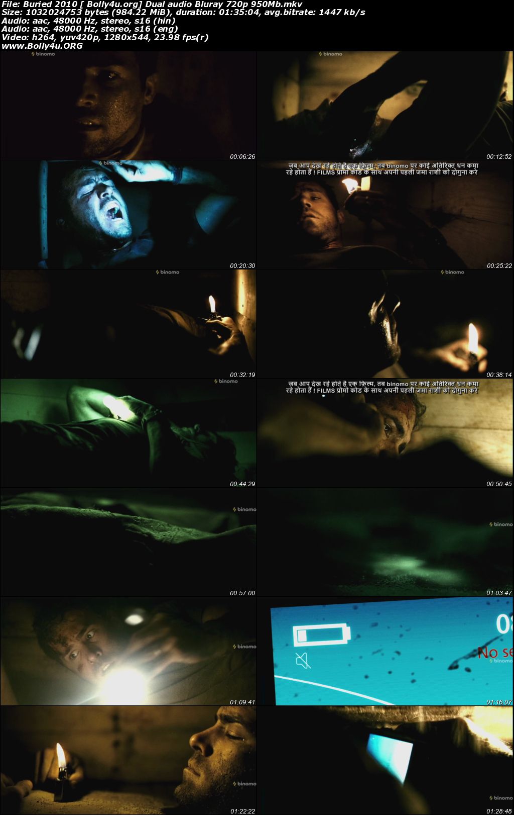 Buried 2010 BluRay 300MB Hindi Dual Audio 480p Download