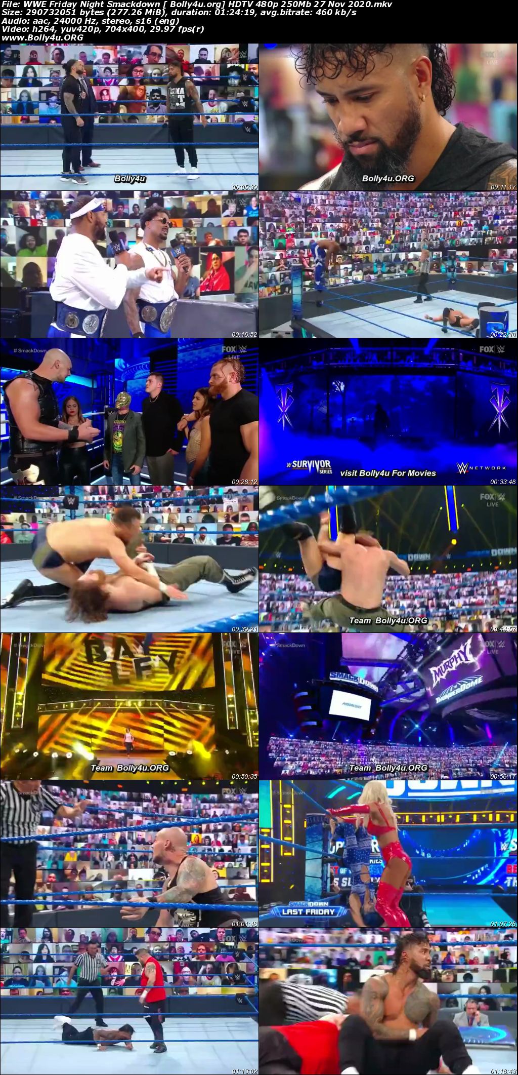 WWE Friday Night Smackdown HDTV 480p 250Mb 27 Nov 2020 Download