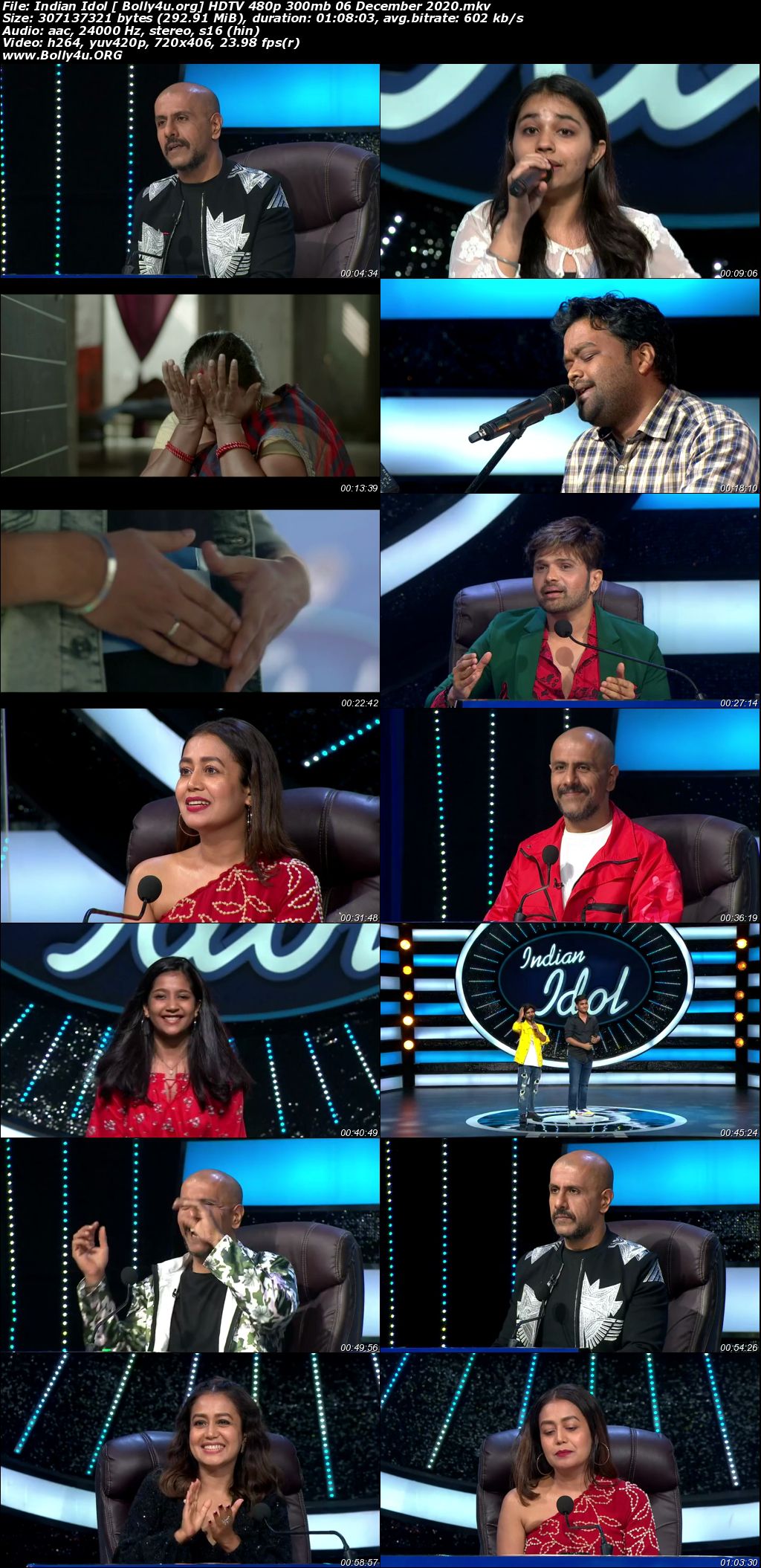 Indian Idol HDTV 480p 300mb 06 December 2020 Download