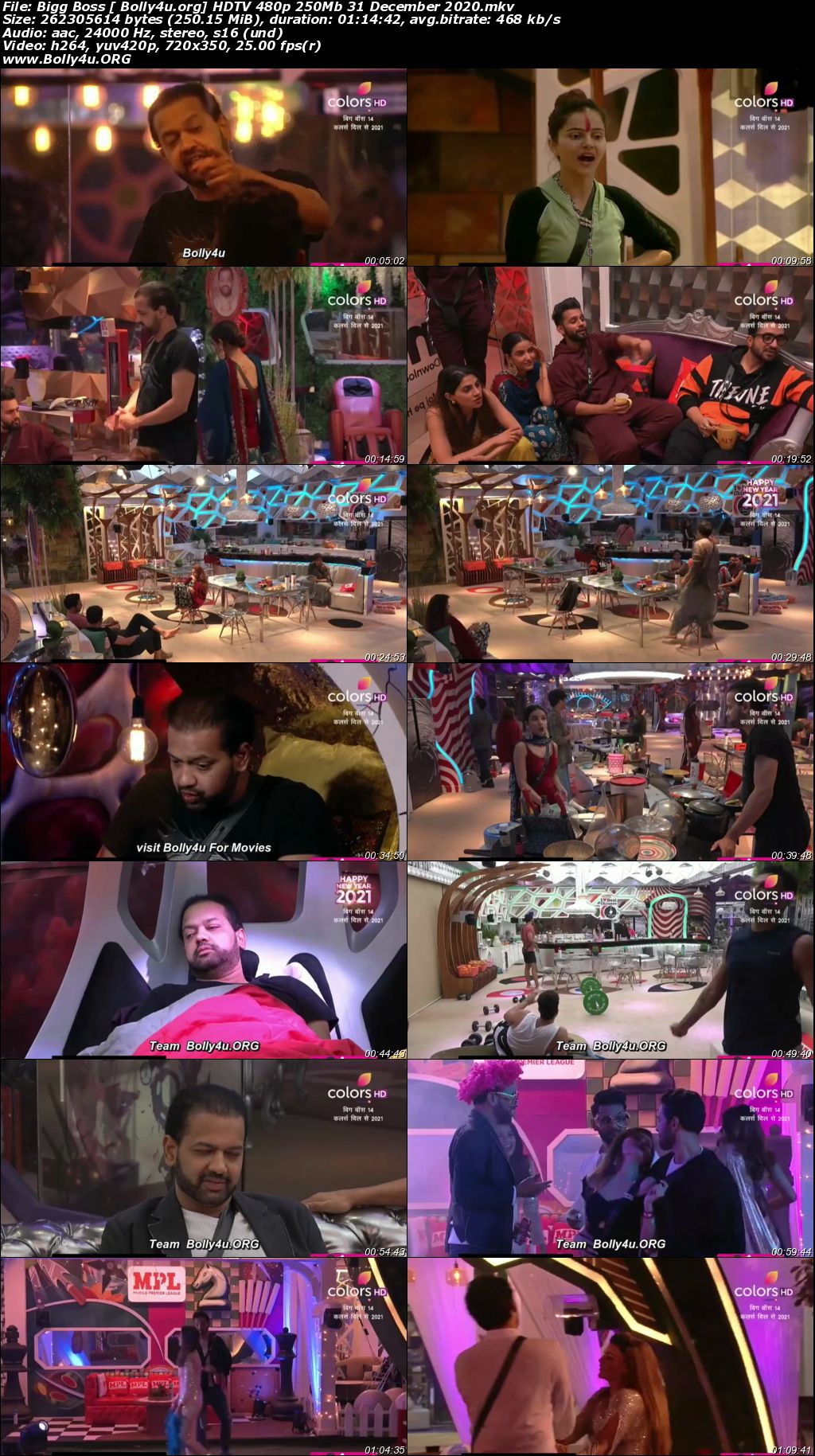 Bigg Boss S14 HDTV 480p 250MB 31 December 2020 Download