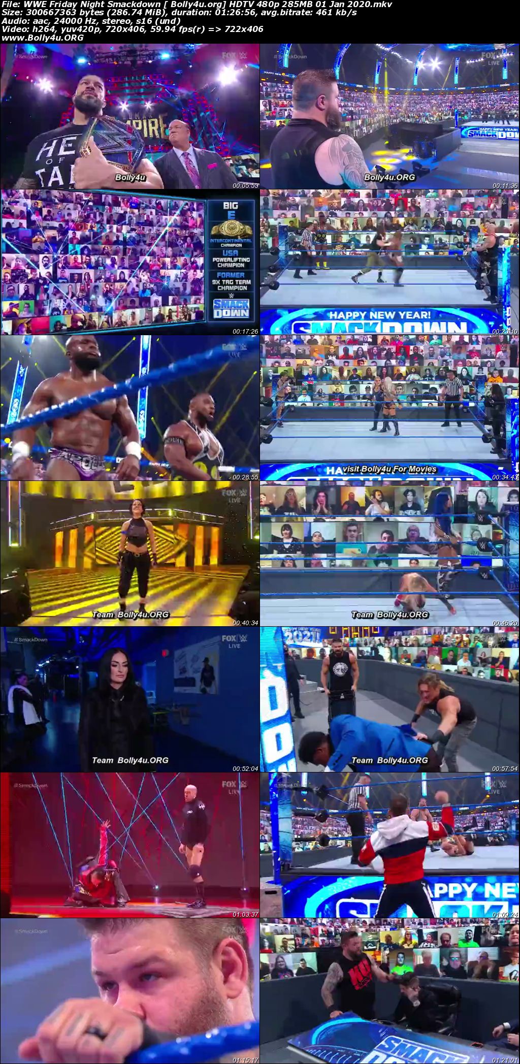 WWE Friday Night Smackdown HDTV 480p 285MB 01 Jan 2021 Download