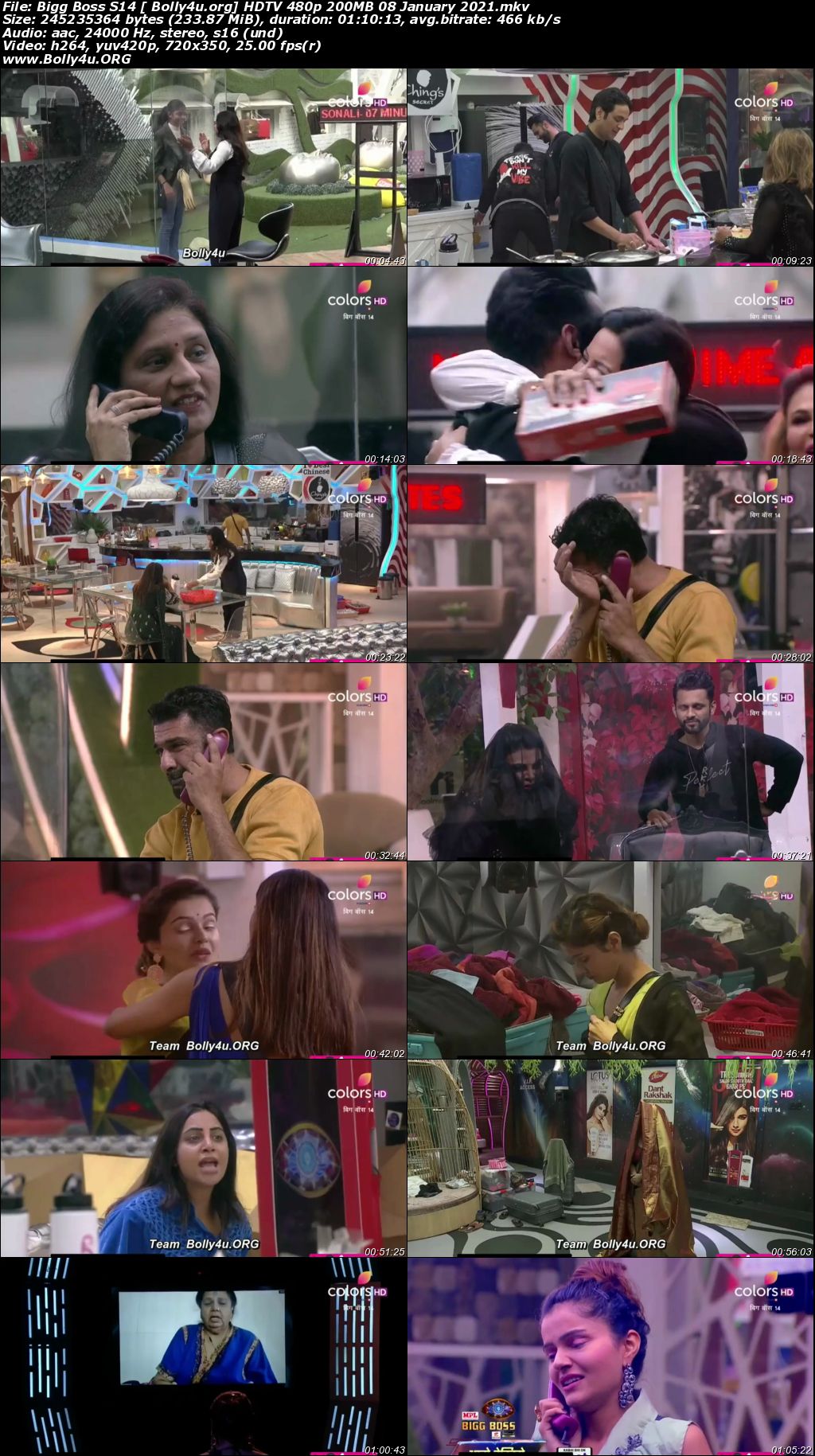 Bigg Boss S14 HDTV 480p 200Mb 08 January 2021 Download