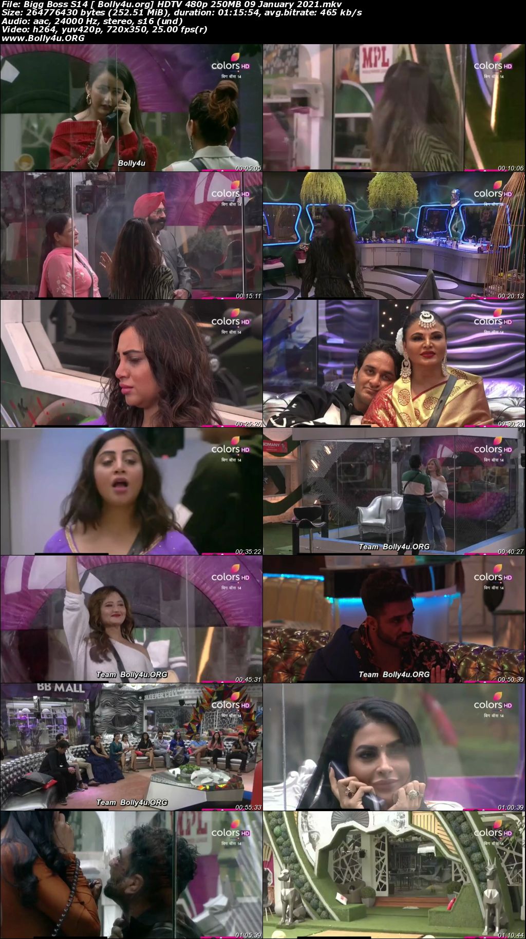 Bigg Boss S14 HDTV 480p 250MB 09 January 2021 Download