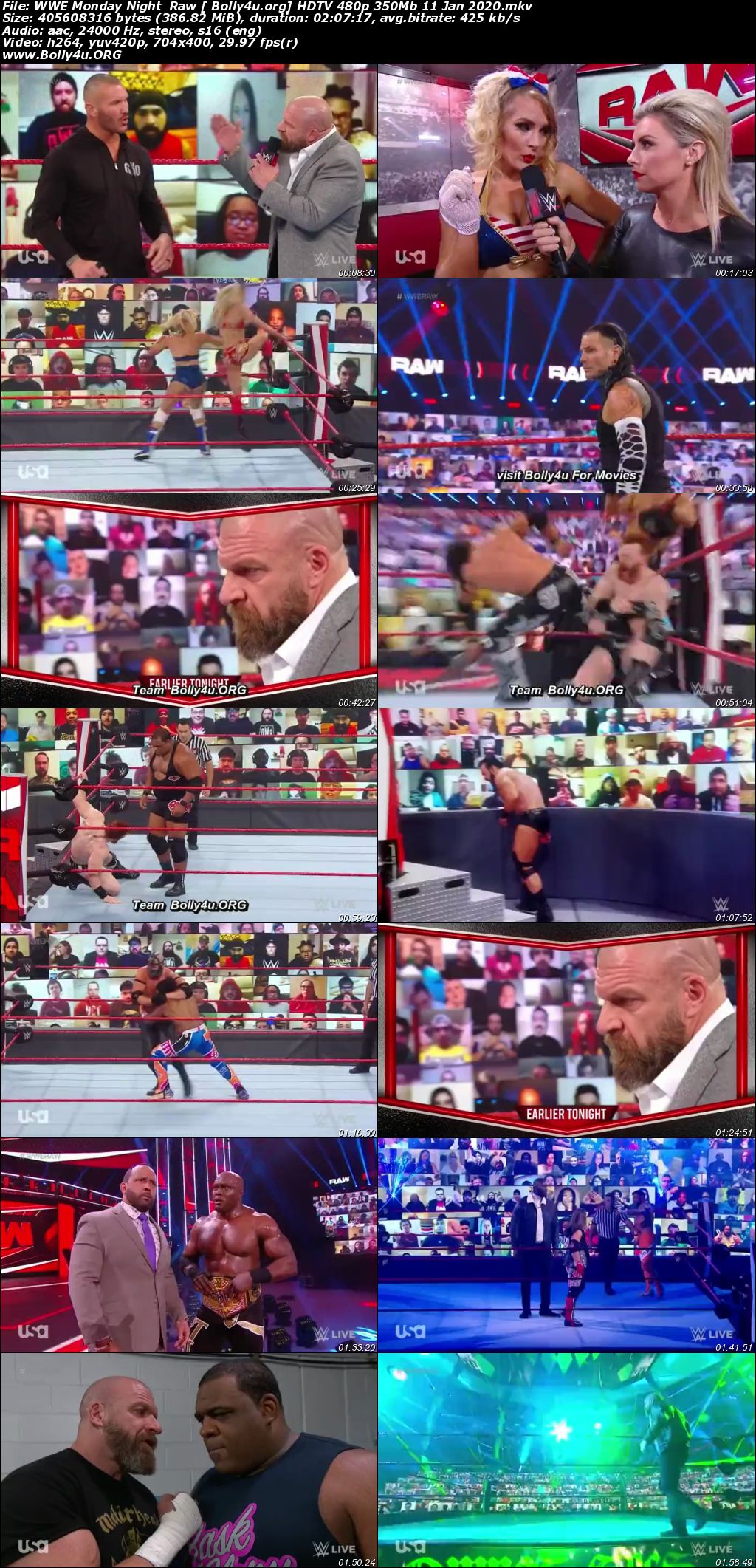 WWE Monday Night Raw HDTV 480p 350Mb 11 Jan 2021 Download