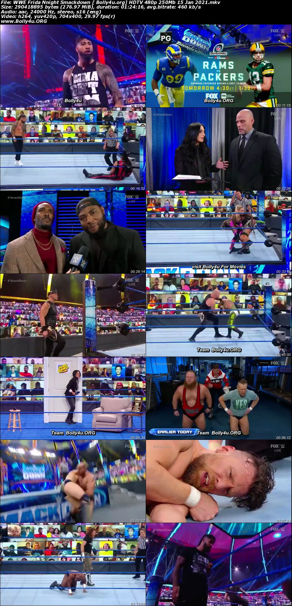 WWE Friday Night Smackdown HDTV 480p 250Mb 15 Jan 2021 Download
