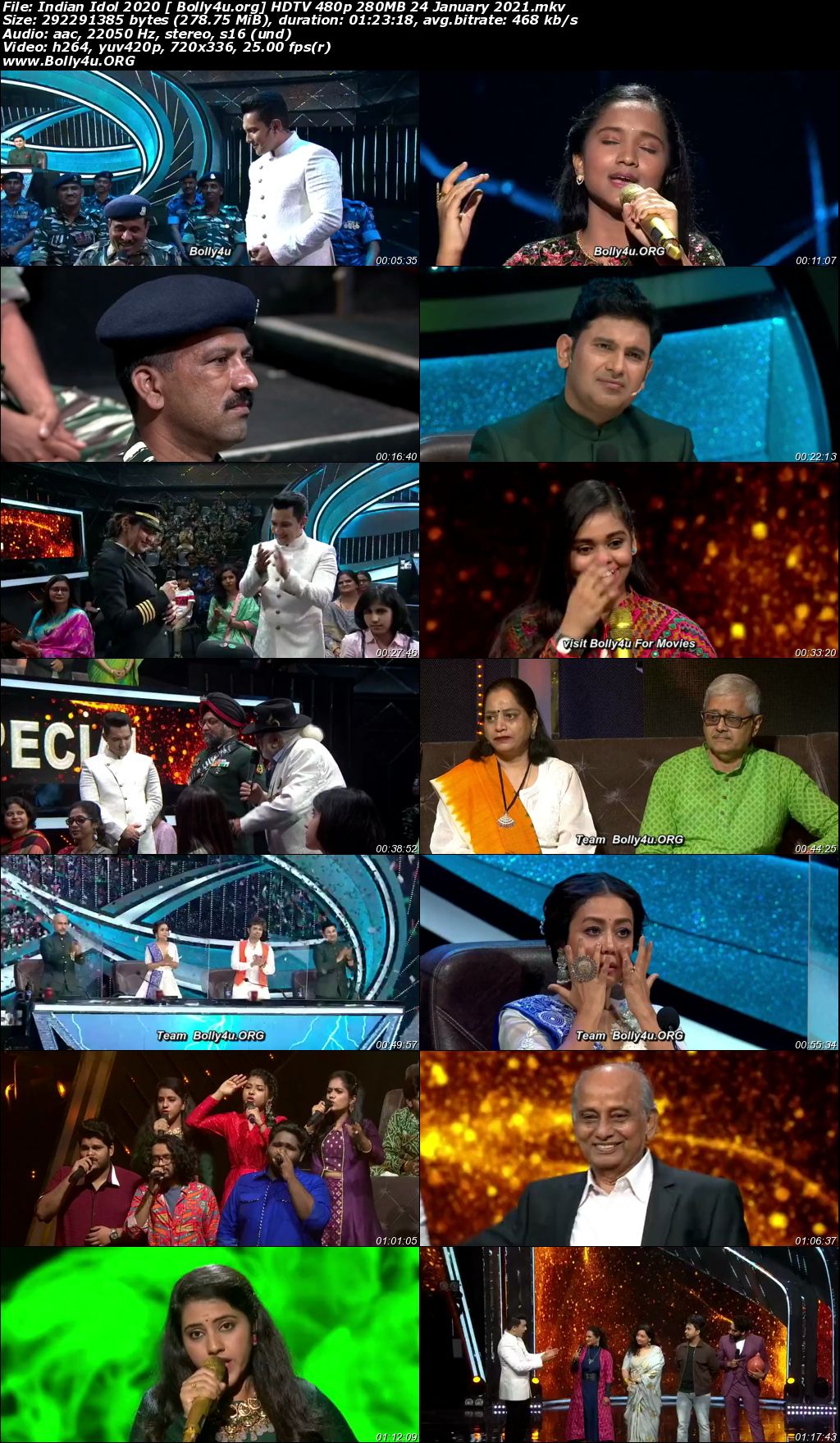 Indian Idol 2021 HDTV 480p 250MB 24 January 2021 Download