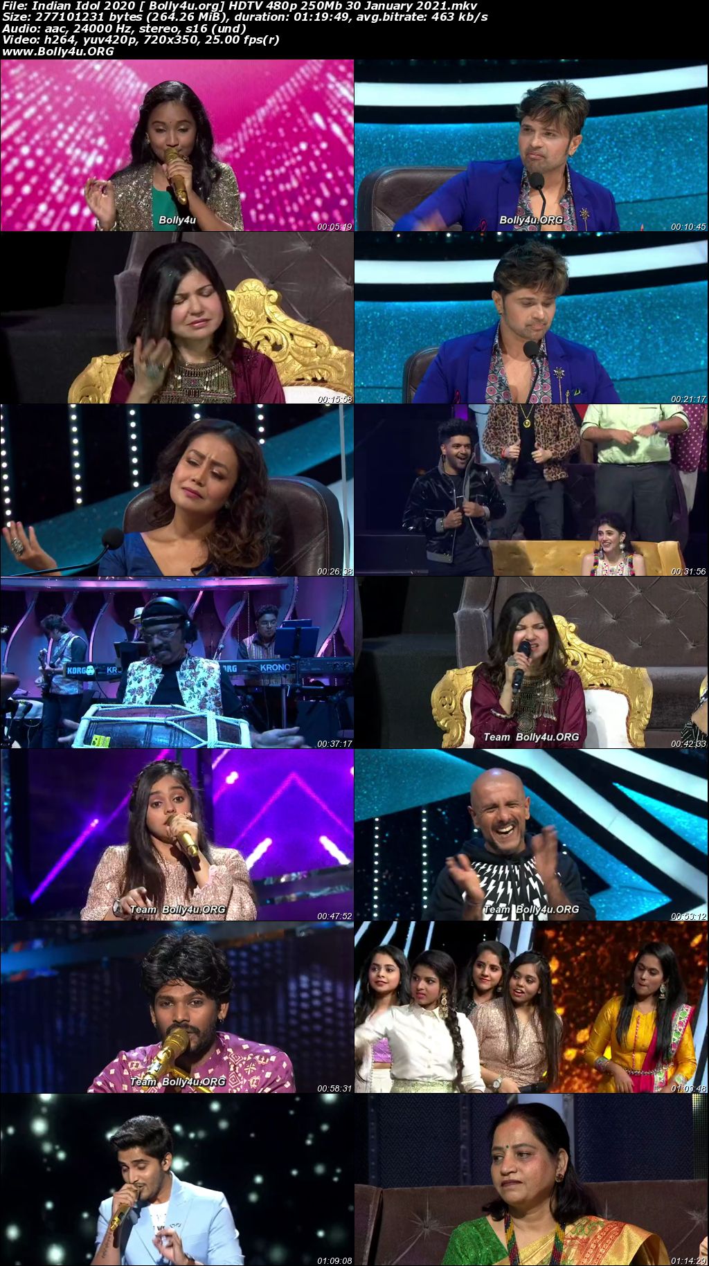 Indian Idol 2021 HDTV 480p 250Mb 30 January 2021 Download