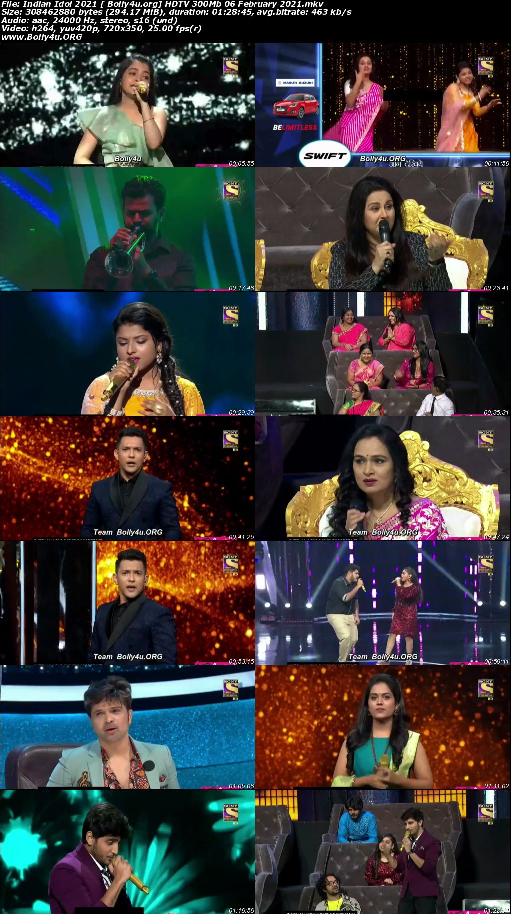 Indian Idol 2021 HDTV 480p 300Mb 06 February 2021 Download