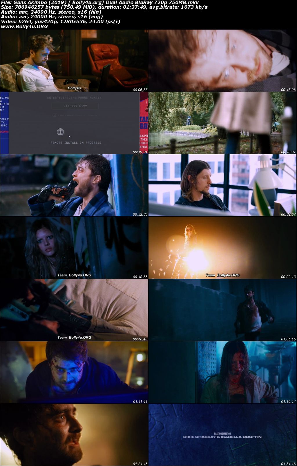 Guns Akimbo 2019 BluRay 750Mb Hindi Dual Audio ORG 720p Download