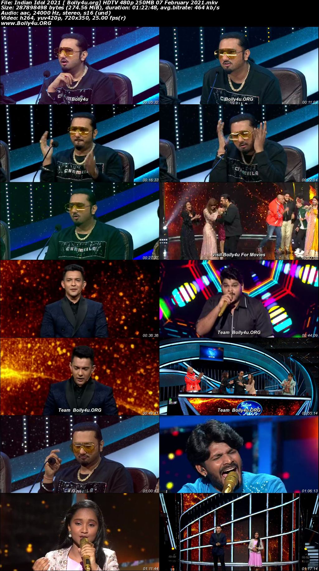 Indian Idol 2021 HDTV 480p 250MB 07 February 2021 Download