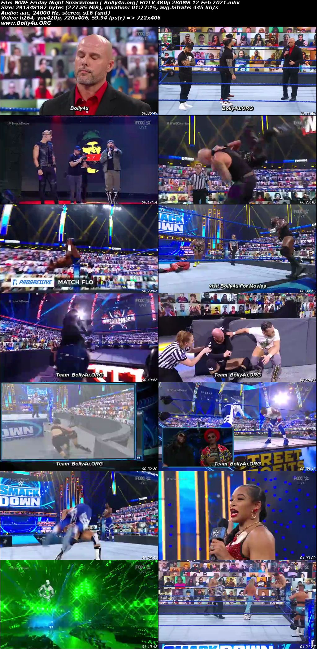 WWE Friday Night Smackdown HDTV 480p 280MB 12 Feb 2021 Download