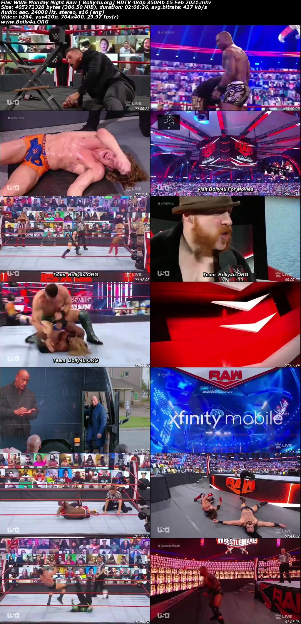 WWE Monday Night Raw HDTV 480p 350Mb 15 Feb 2021 Download