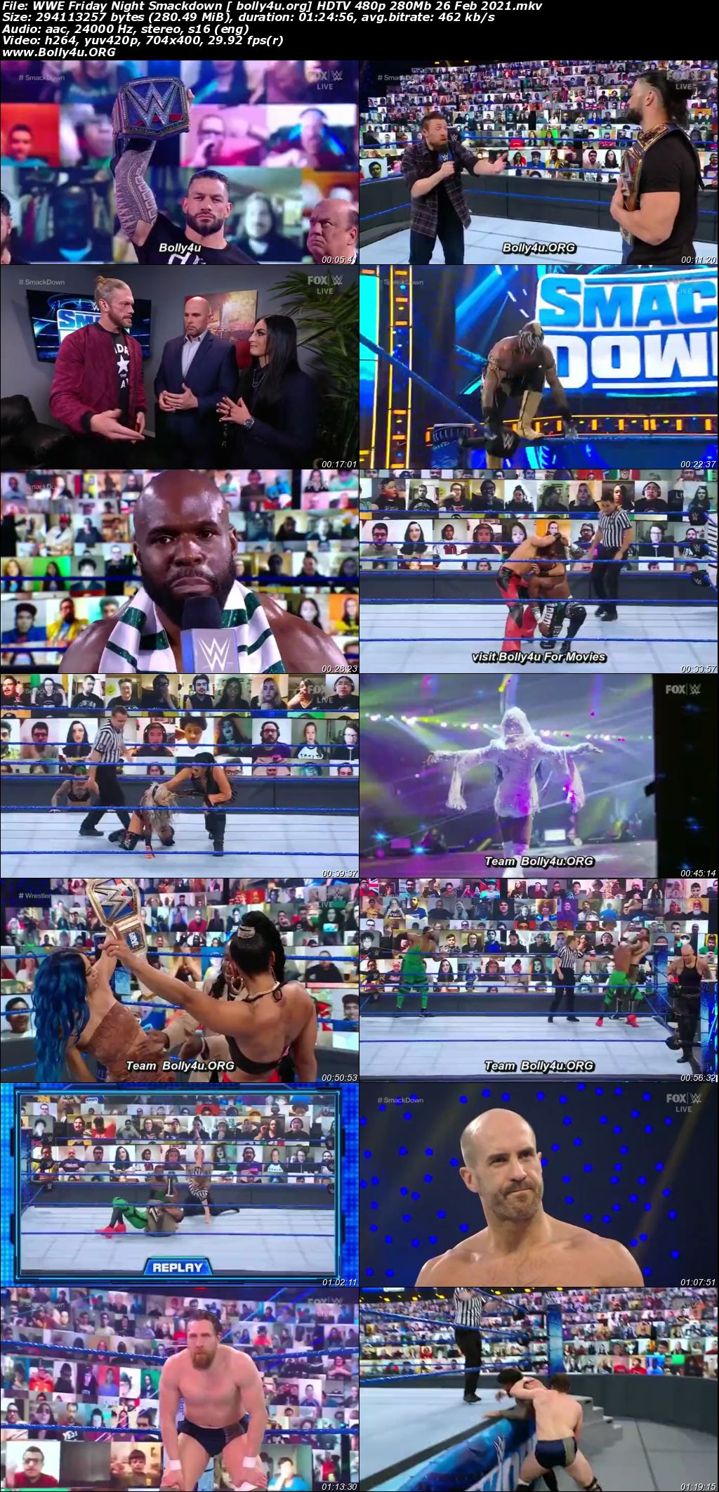 WWE Friday Night Smackdown HDTV 480p 280Mb 26 Feb 2021 Download