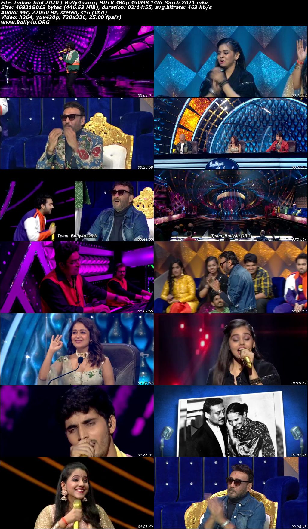 Indian Idol 2020 HDTV 480p 450MB 14 March 2021 Download