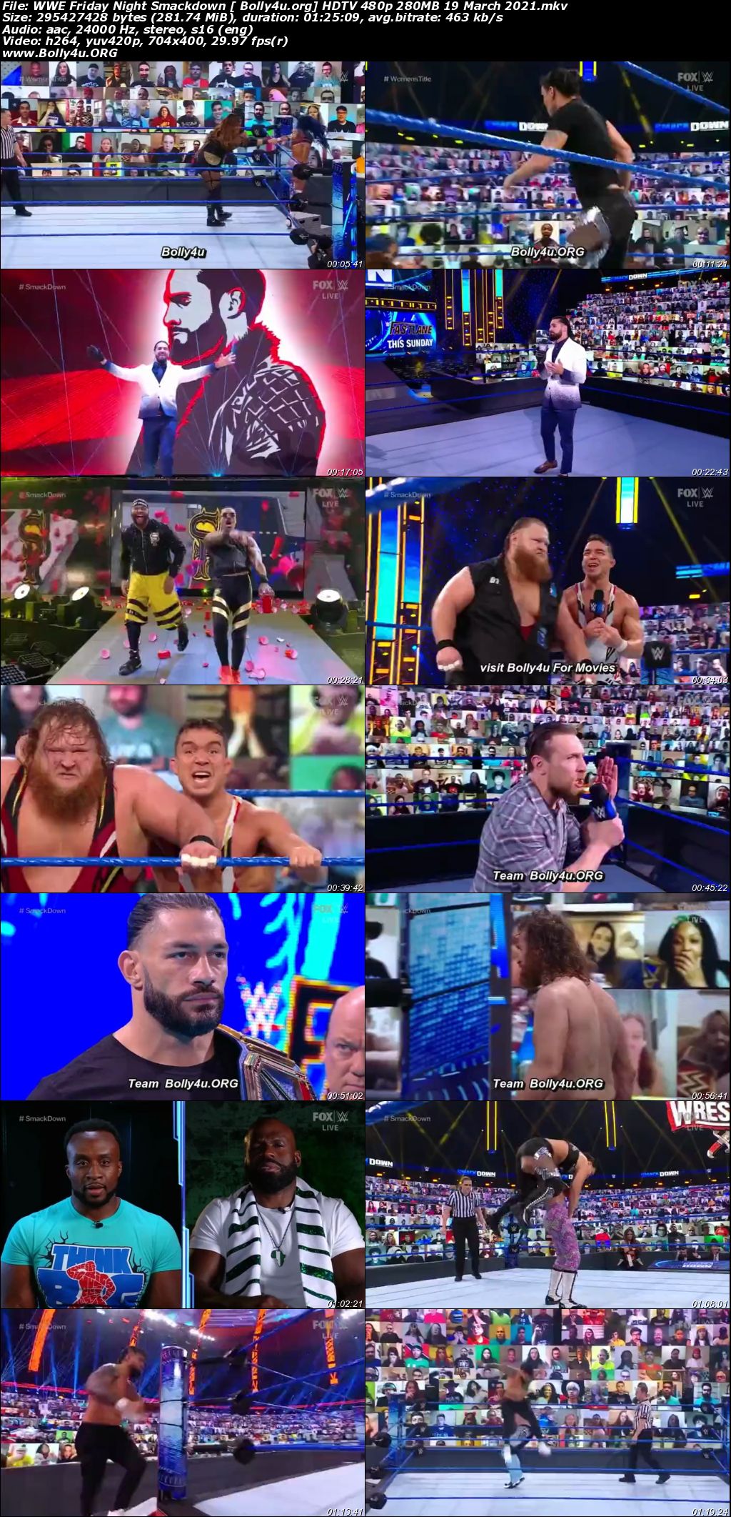 WWE Friday Night Smackdown HDTV 480p 280MB 19 March 2021 Download