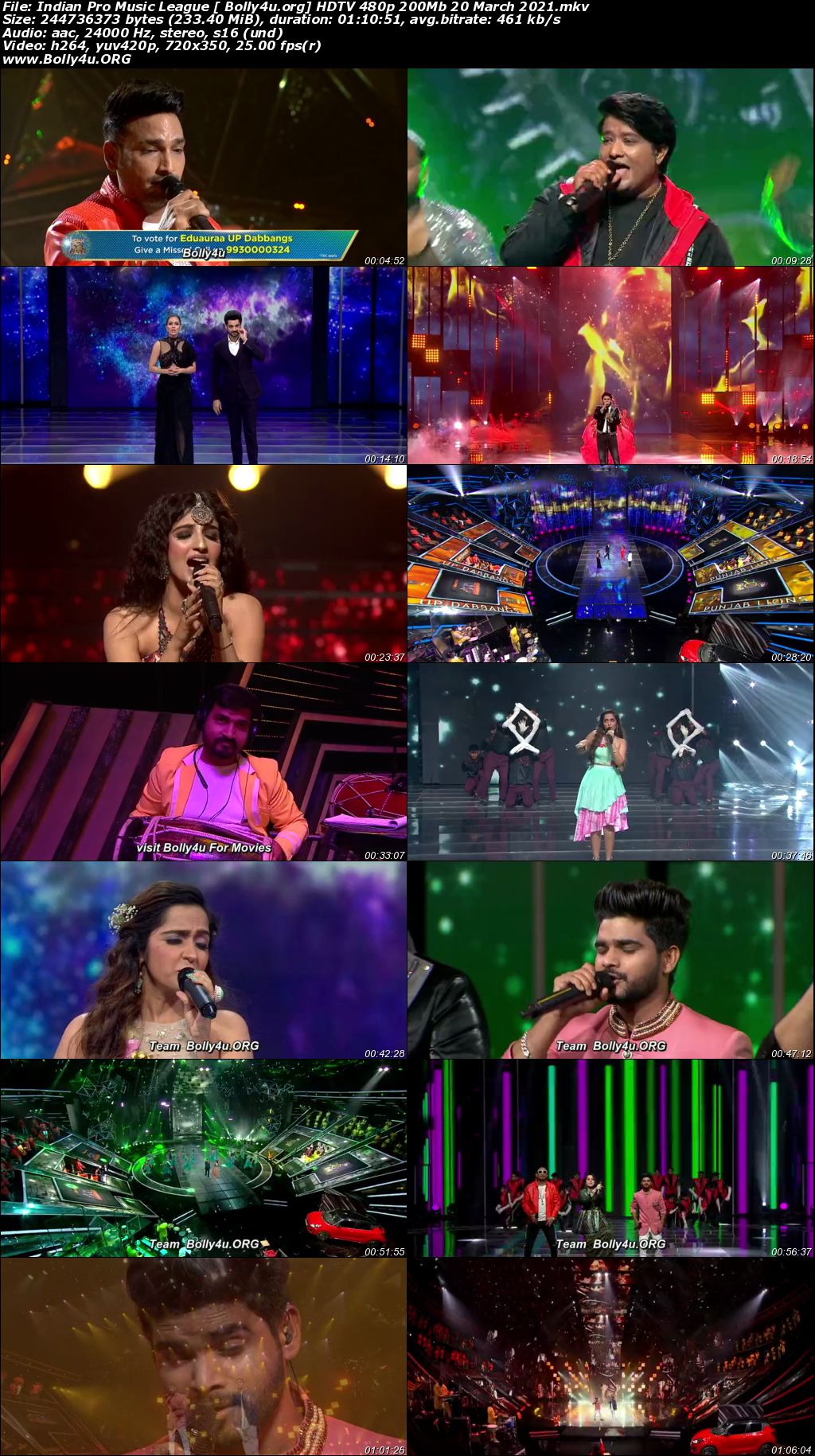 Indian Pro Music League HDTV 480p 200Mb 20 March 2021 Download
