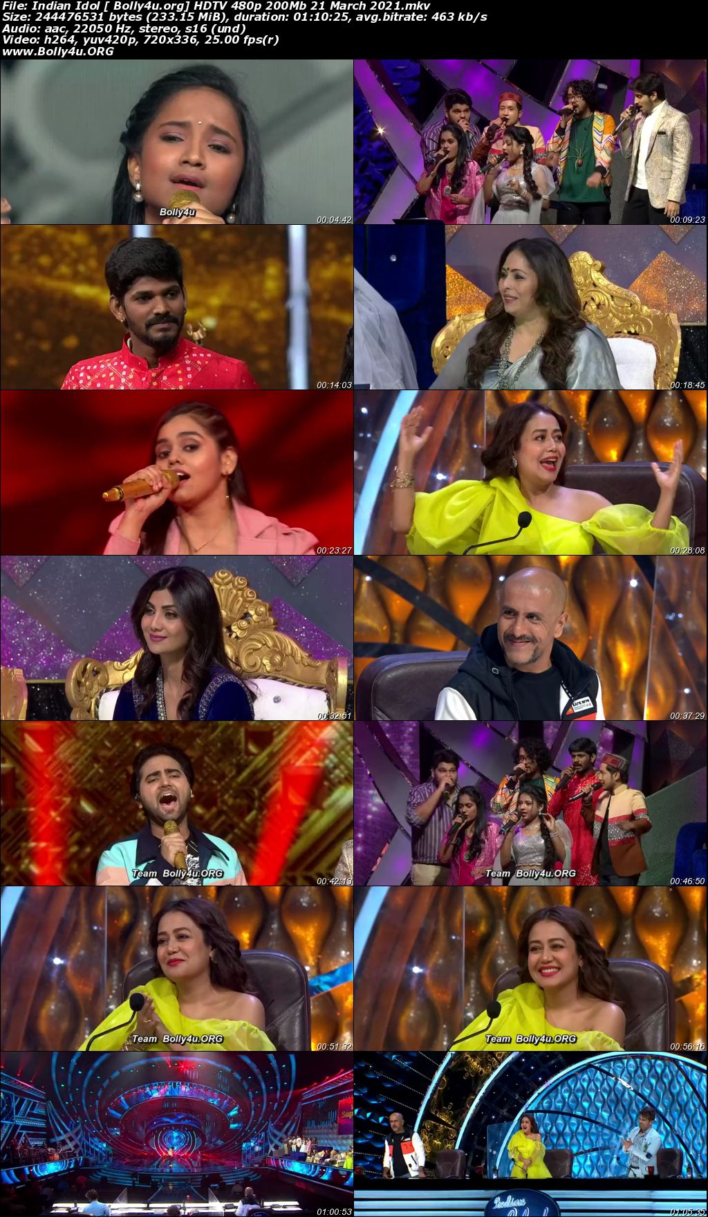 Indian Idol HDTV 480p 200Mb 21 March 2021 Download