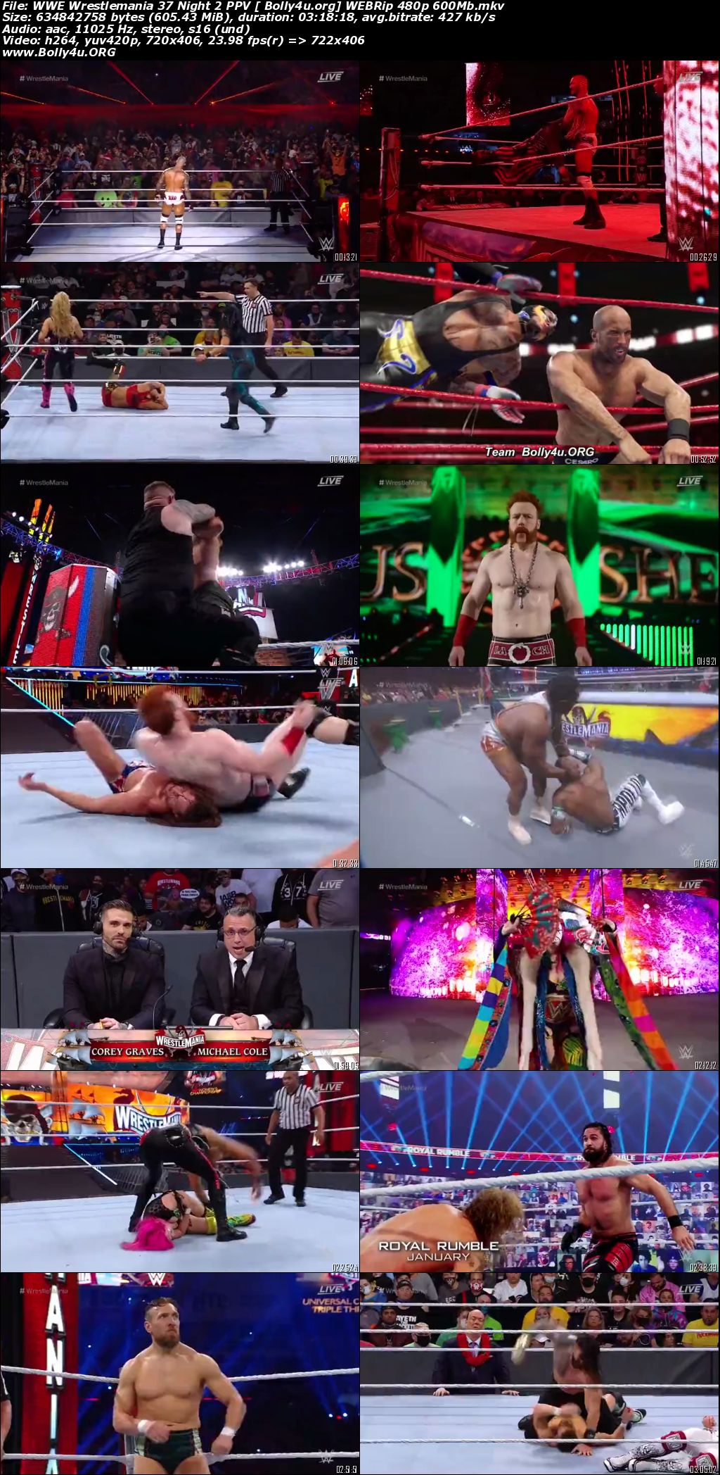 WWE Wrestlemania 37 Night 2 PPV WEBRip 600Mb 480p Download