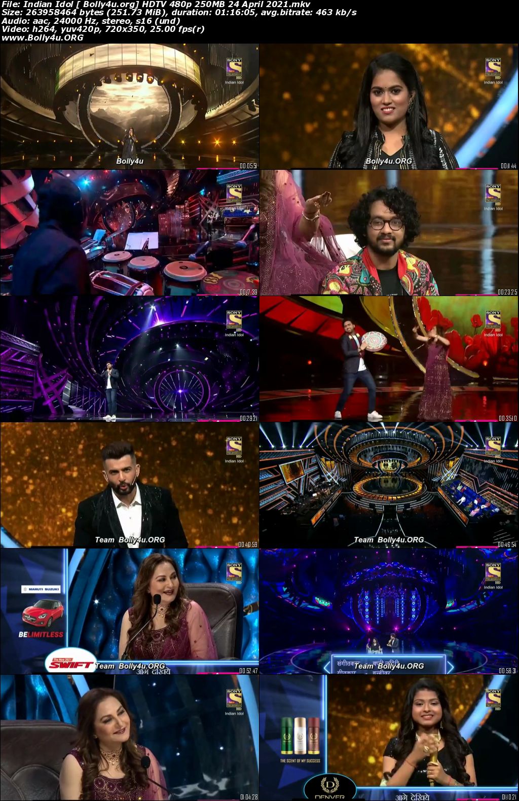 Indian Idol HDTV 480p 250MB 24 April 2021 Download