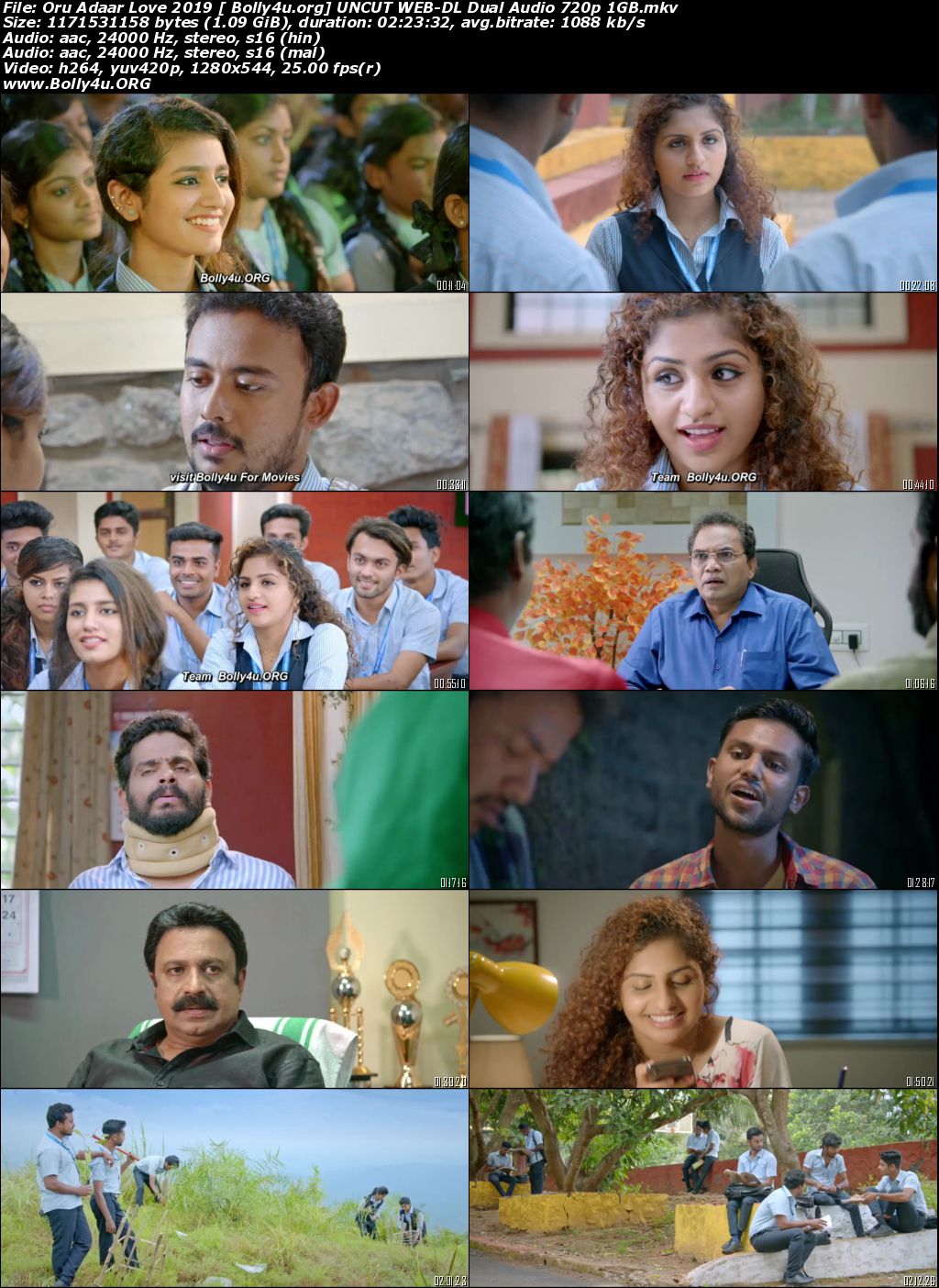 Oru Adaar Love 2019 WEB-DL 1GB UNCUT Hindi Dual Audio 720p Download