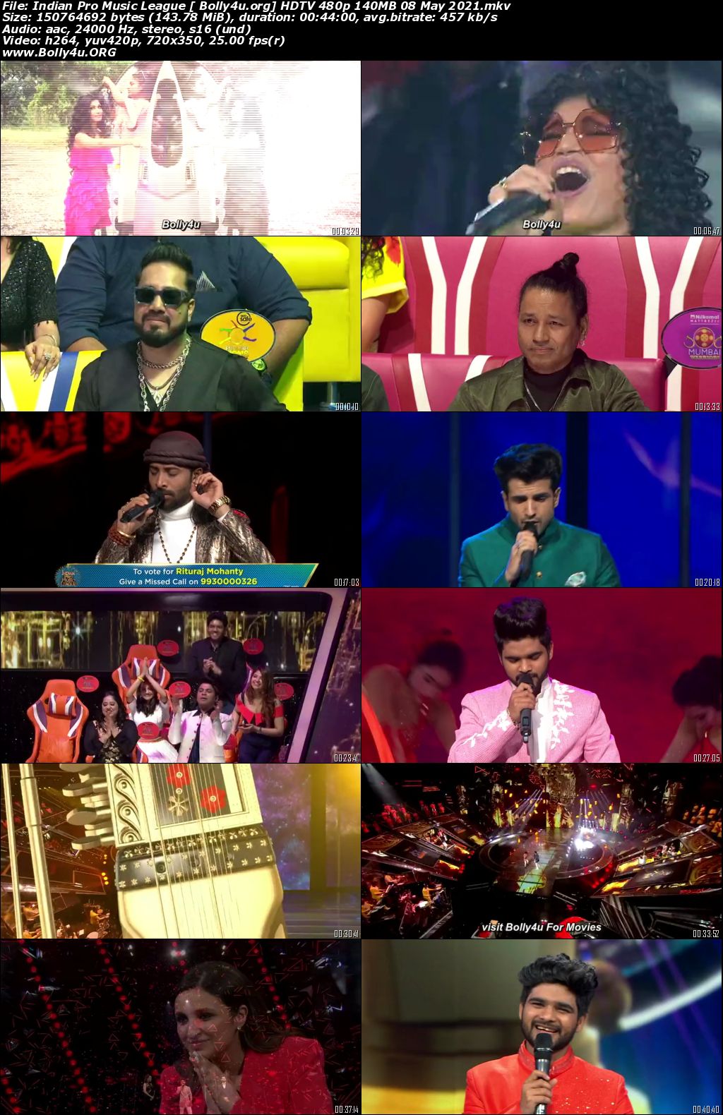 Indian Pro Music League HDTV 480p 140MB 08 May 2021 Download